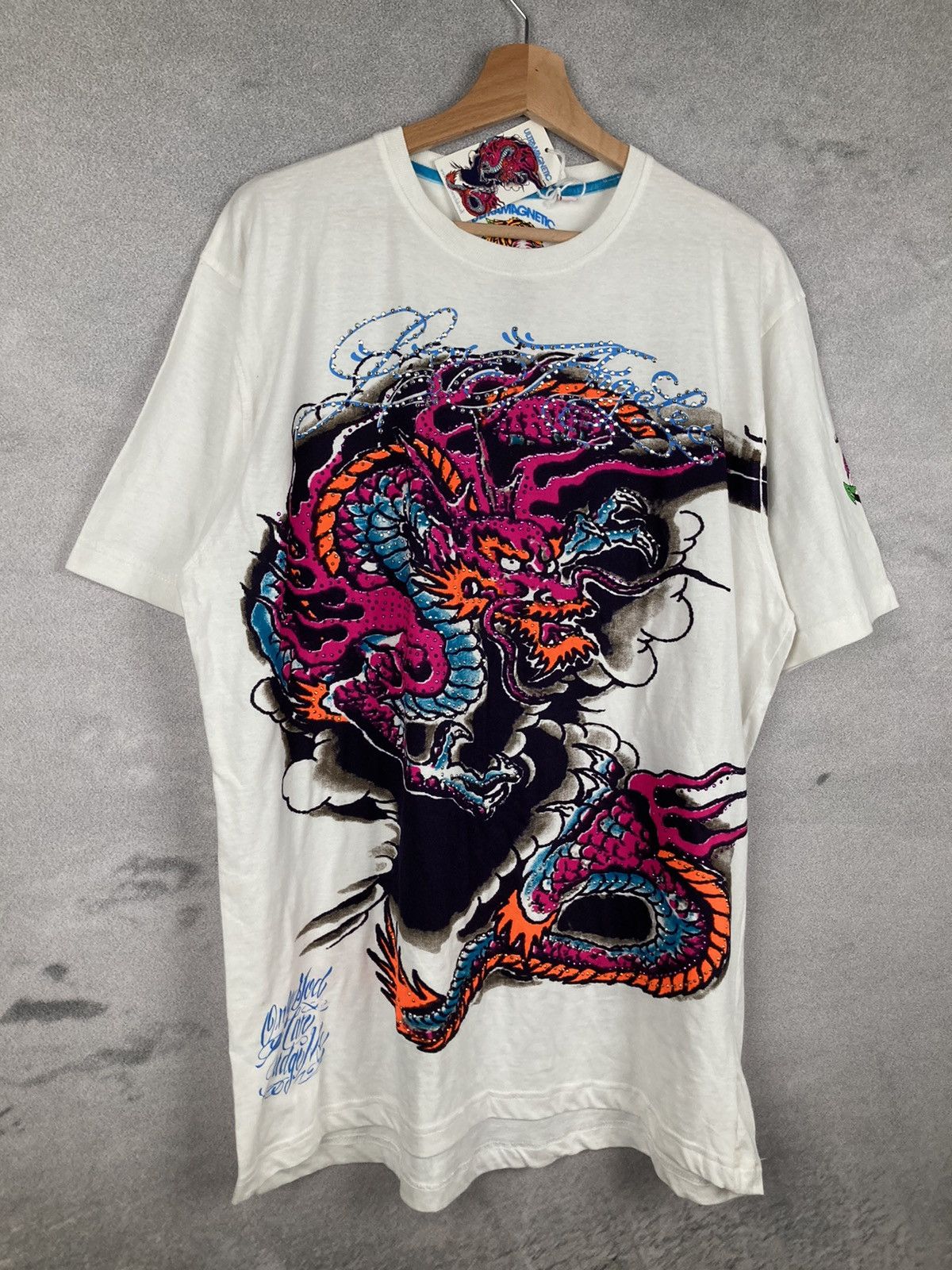 Vintage Vintage Ultramagnetic Y2K Graphic Tee Big Print Ed Hardy Size US XL / EU 56 / 4 - 4 Thumbnail