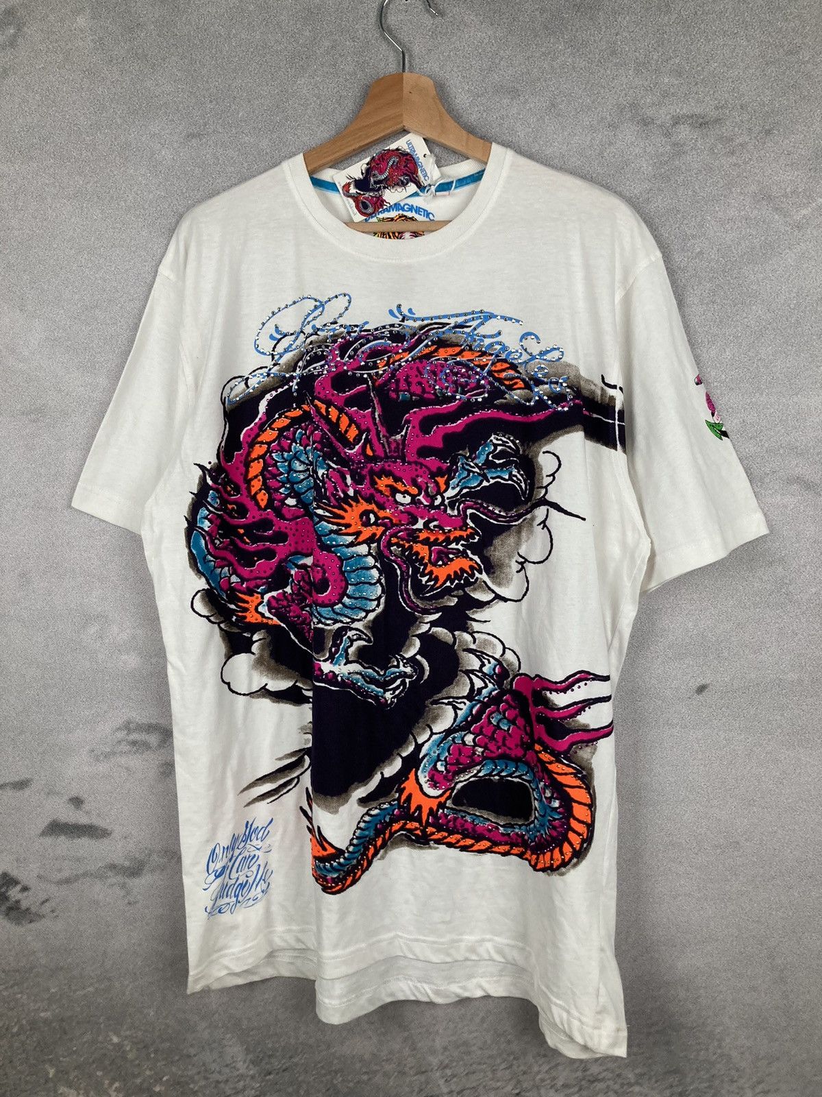 Vintage Vintage Ultramagnetic Y2K Graphic Tee Big Print Ed Hardy Size US XL / EU 56 / 4 - 2 Thumbnail