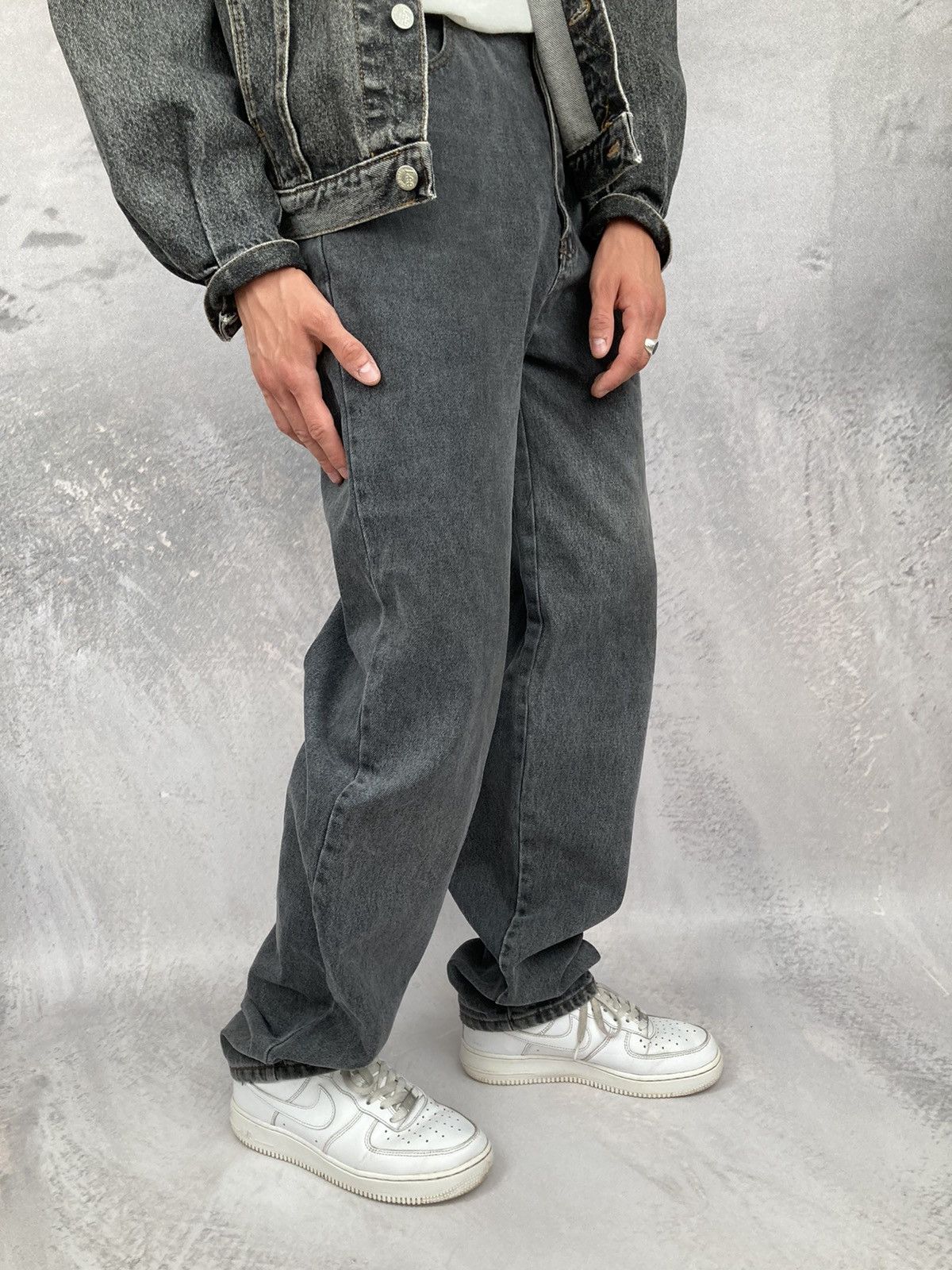 Other Vintage Denim Pants Grey 90s Washed Archival Baggy Size US 32 / EU 48 - 1 Thumbnail