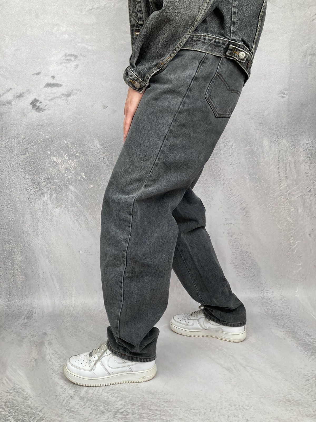 Other Vintage Denim Pants Grey 90s Washed Archival Baggy Size US 32 / EU 48 - 3 Thumbnail