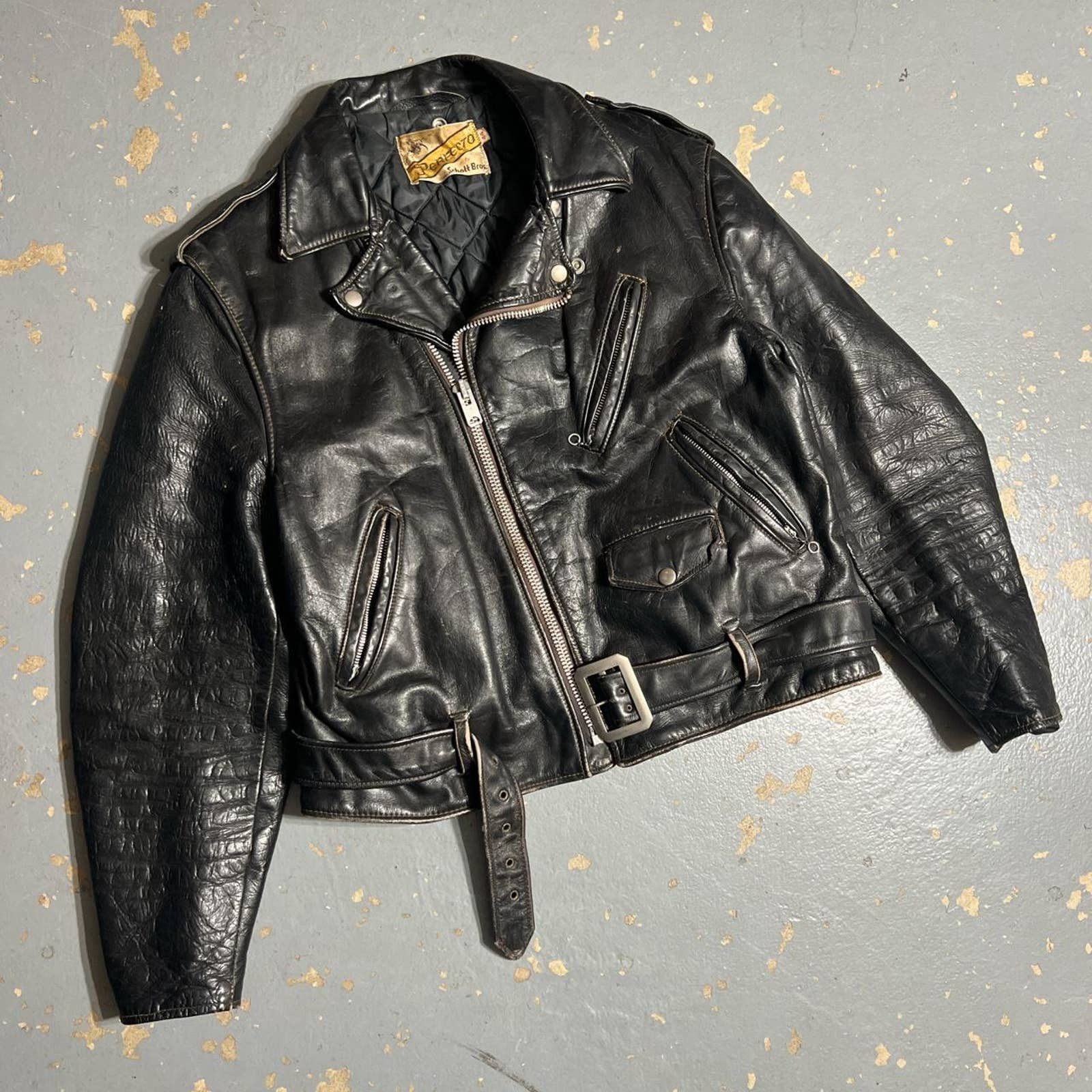 Vintage Vintage 70s Perfecto Schott Bros Leather Motorcycle Jacket Grailed