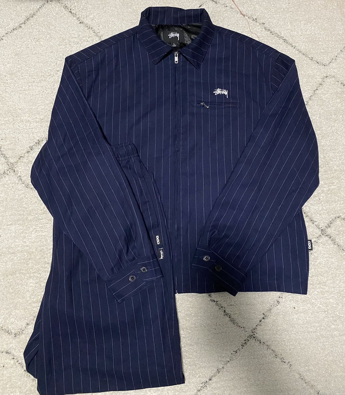 commedesgaSTUSSY CDG PIN STRIPED BING SET S size