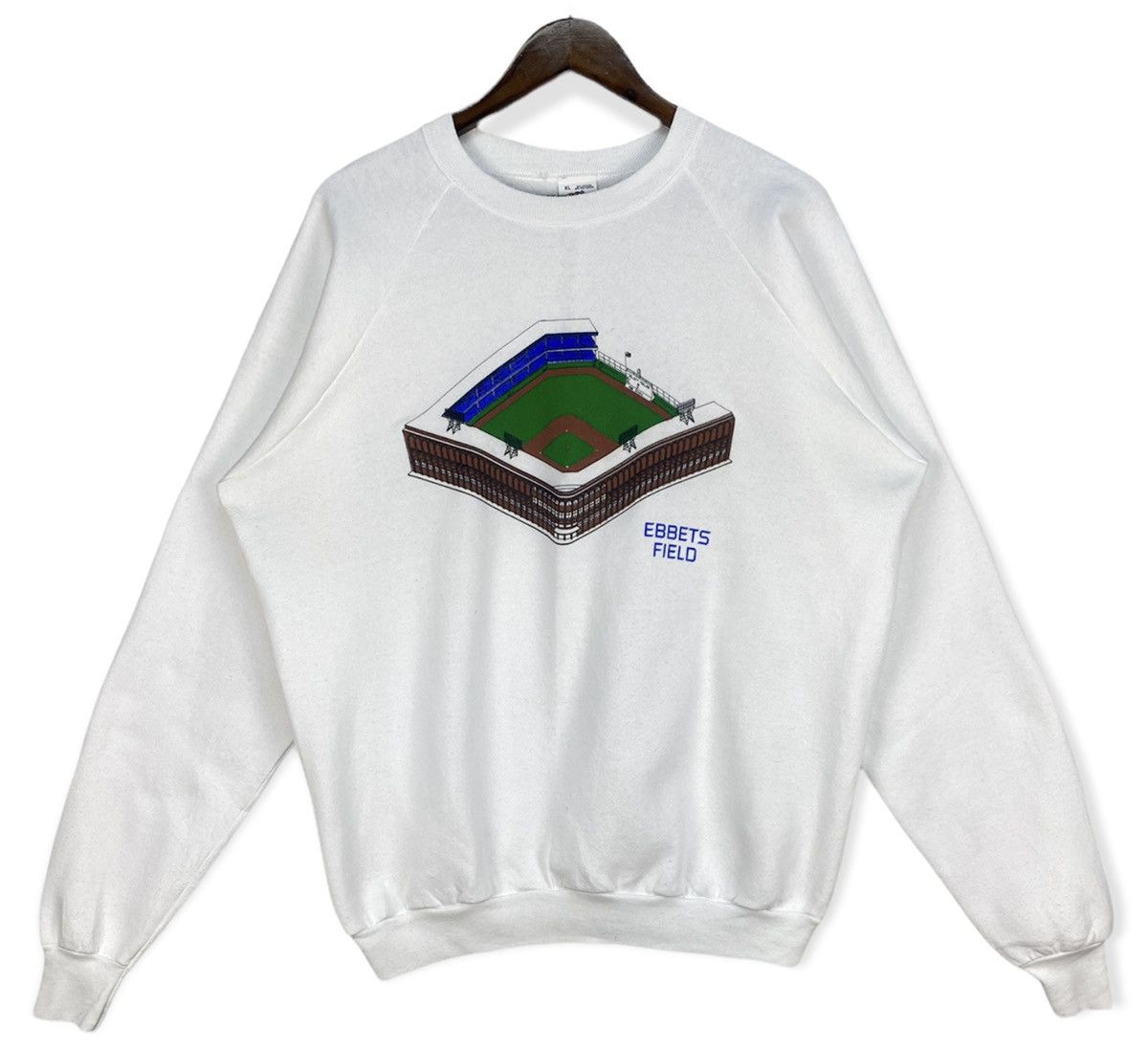 image of La Dodgers x Mlb Vintage Ebbets Field Sweatshirt in White, Men's (Size XL)