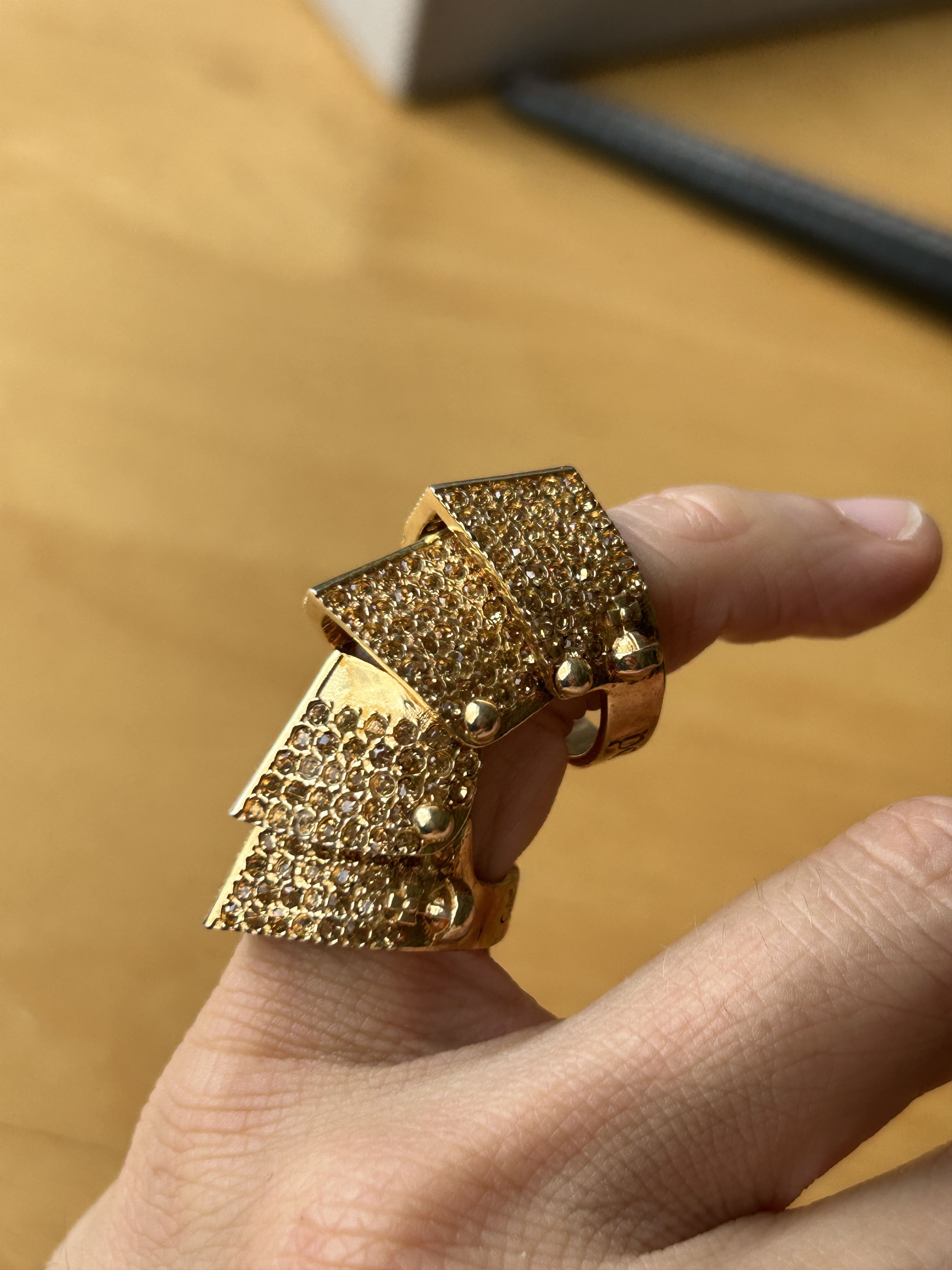 Vivienne Westwood, Jewelry, Rose Gold Diamante Pave Swarovski Crystal Armour  Ring Vivienne Westwood