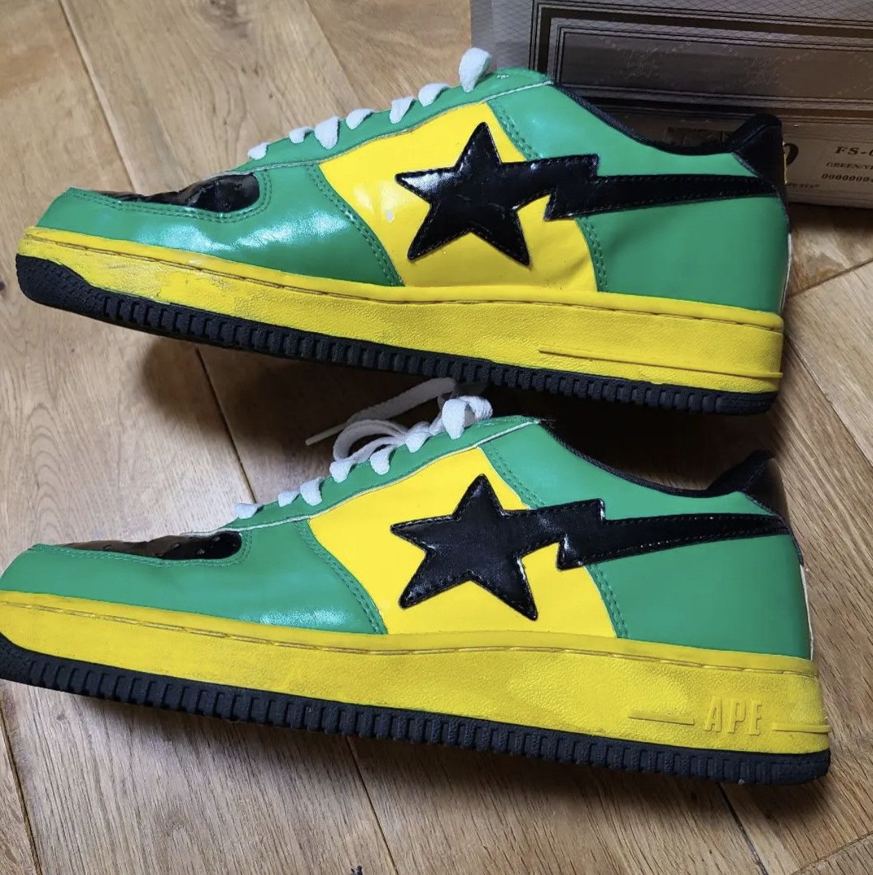 Bape BAPE Bapesta JAMAICA patent leather sneakers Size US 9 / EU 42 - 2 Thumbnail