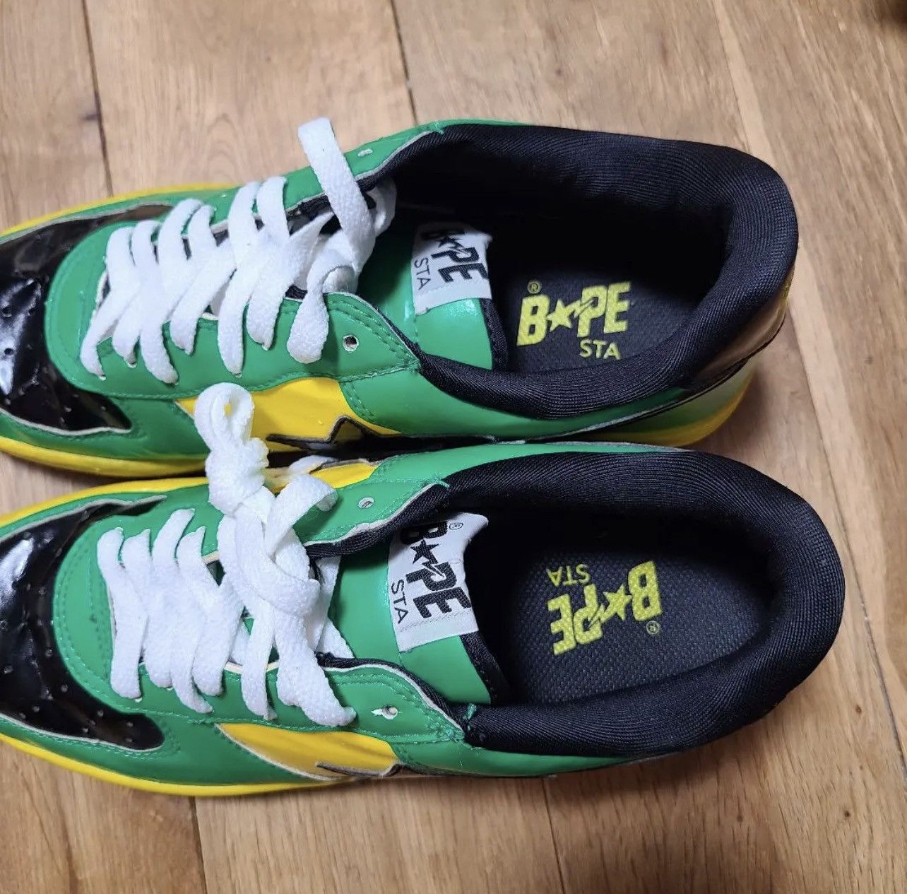 Bape BAPE Bapesta JAMAICA patent leather sneakers Size US 9 / EU 42 - 4 Thumbnail
