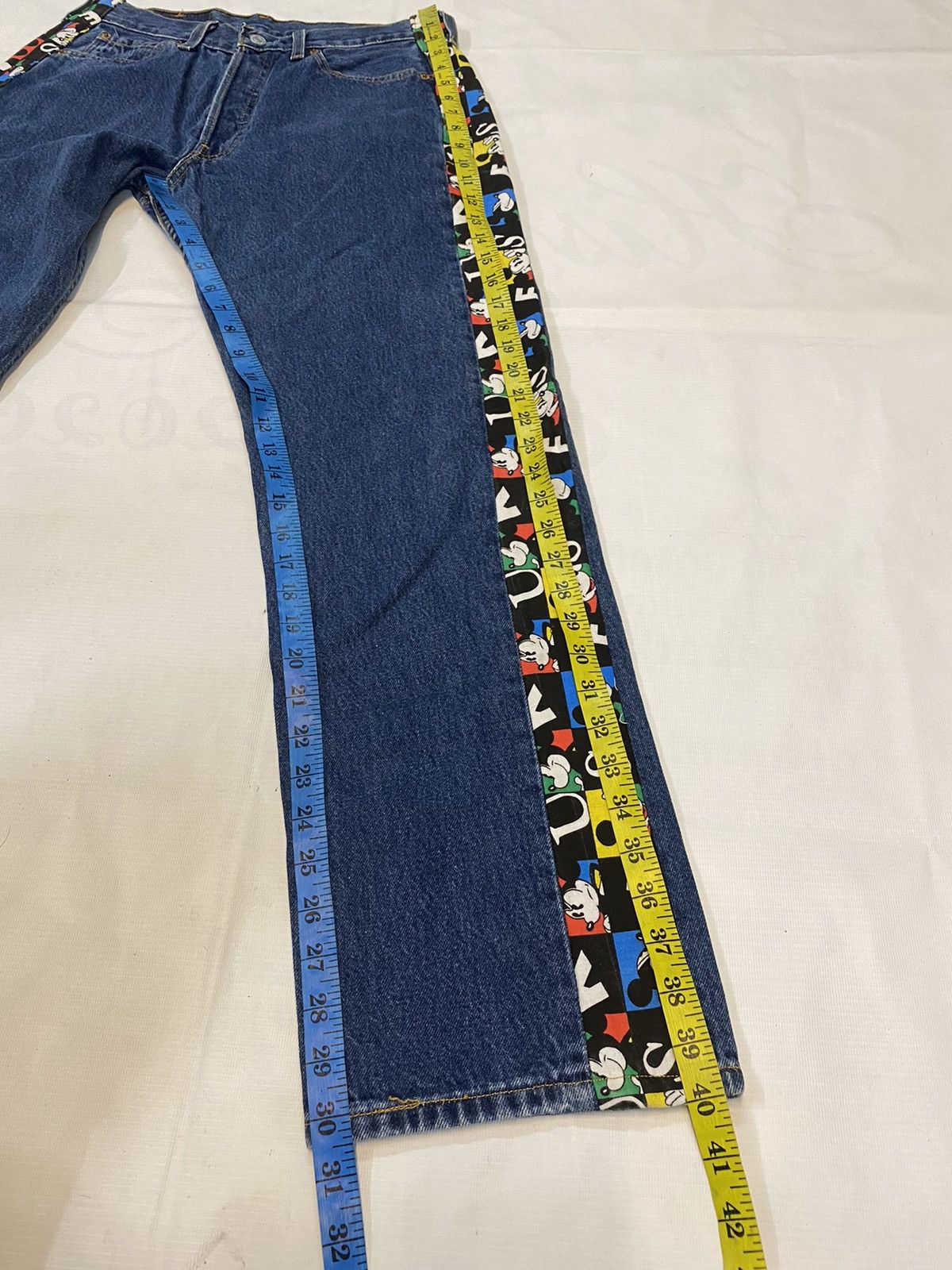 Levi's × Levi's Made & Crafted 🔥Rare Levis 501 Custom Mickey Mouse Denim Jeans Size US 29 - 13 Thumbnail