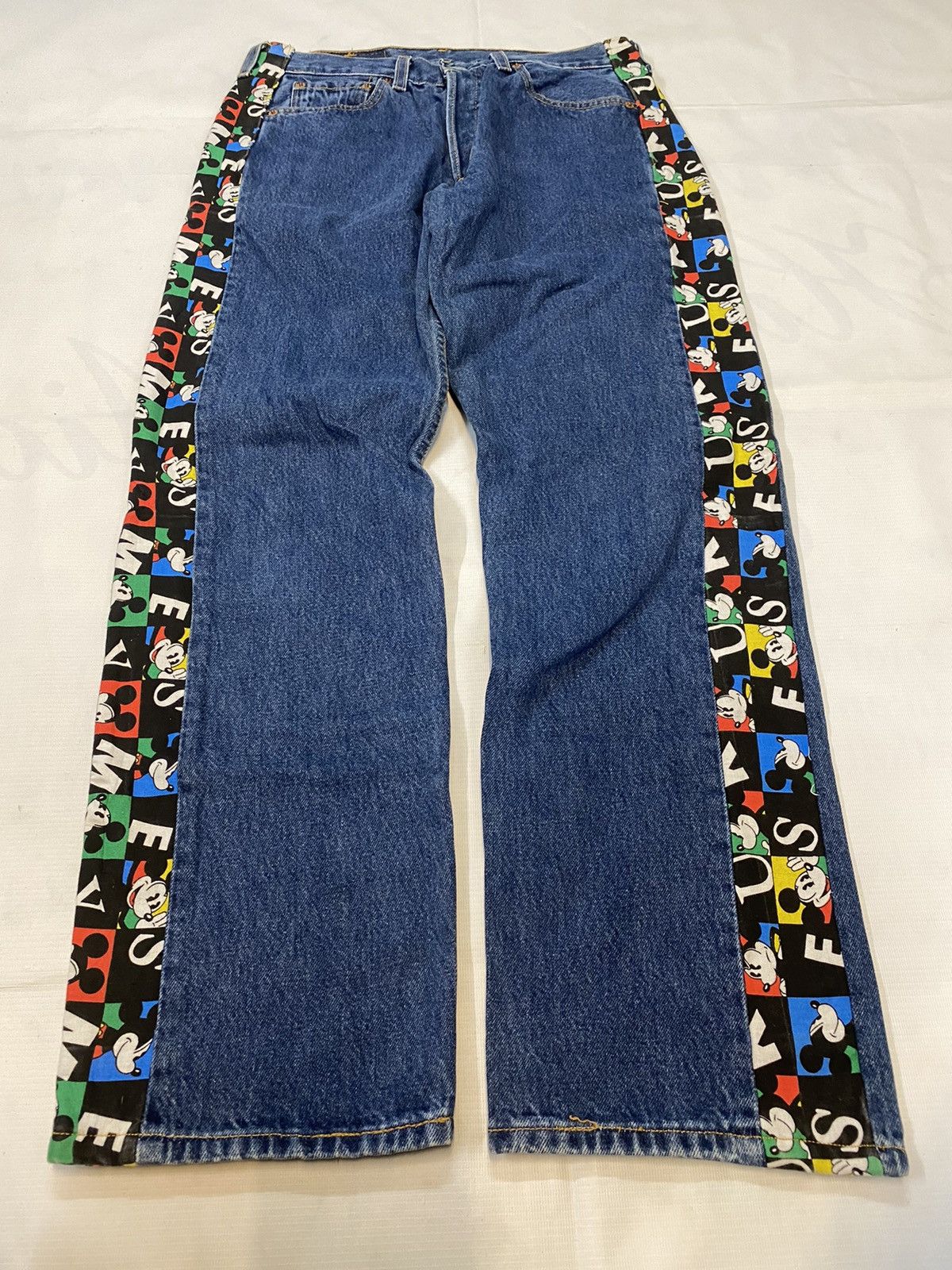 Levi's × Levi's Made & Crafted 🔥Rare Levis 501 Custom Mickey Mouse Denim Jeans Size US 29 - 3 Thumbnail