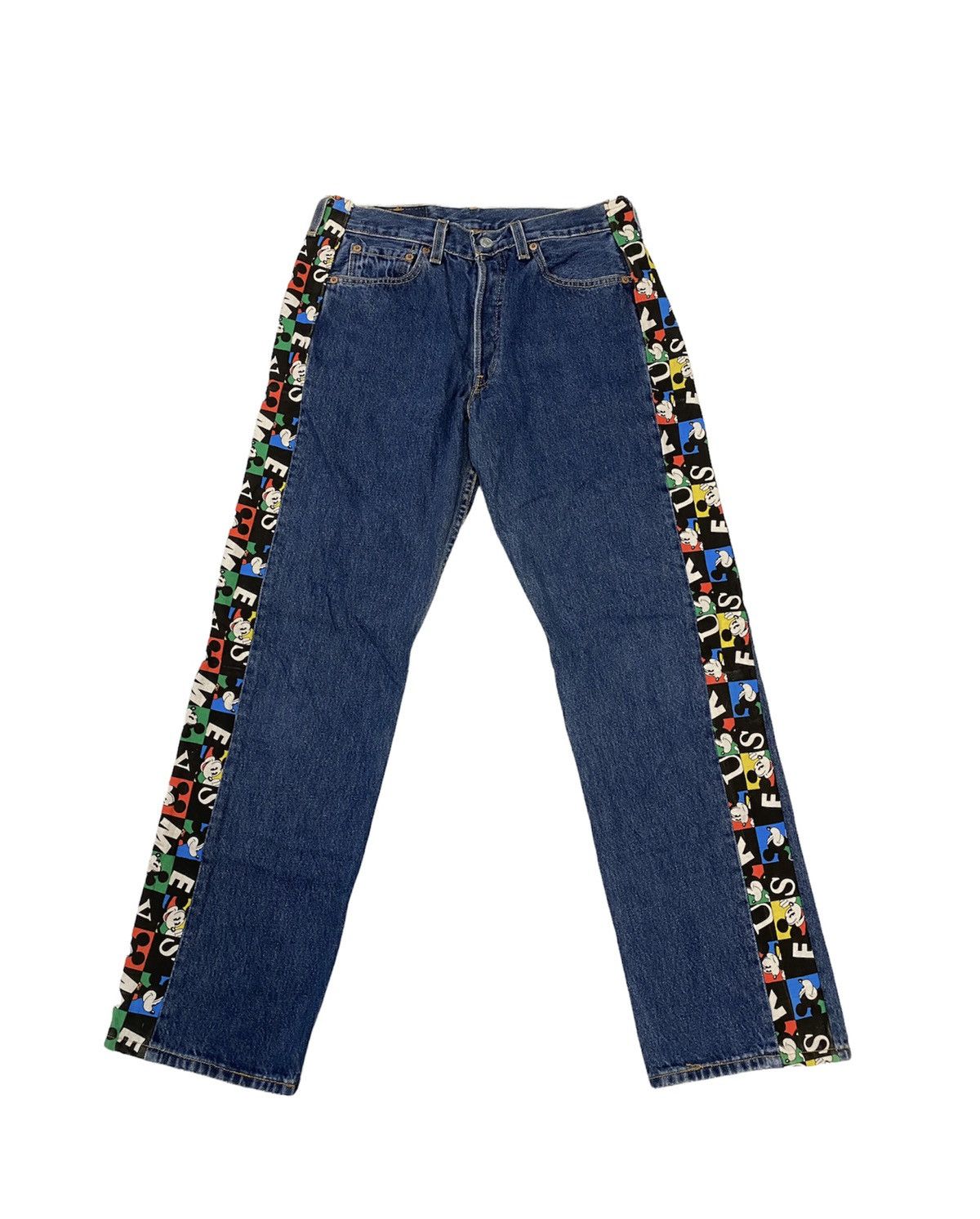 Levi's × Levi's Made & Crafted 🔥Rare Levis 501 Custom Mickey Mouse Denim Jeans Size US 29 - 1 Thumbnail