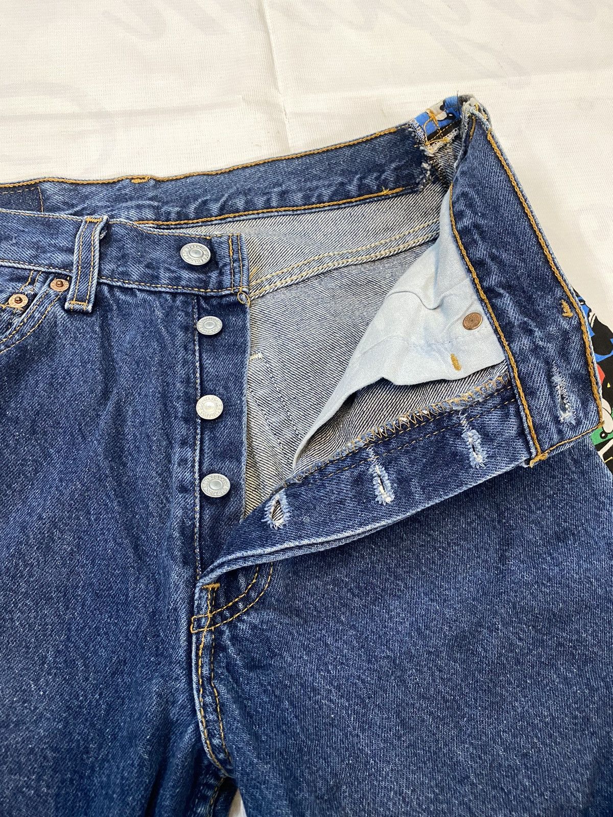 Levi's × Levi's Made & Crafted 🔥Rare Levis 501 Custom Mickey Mouse Denim Jeans Size US 29 - 7 Thumbnail