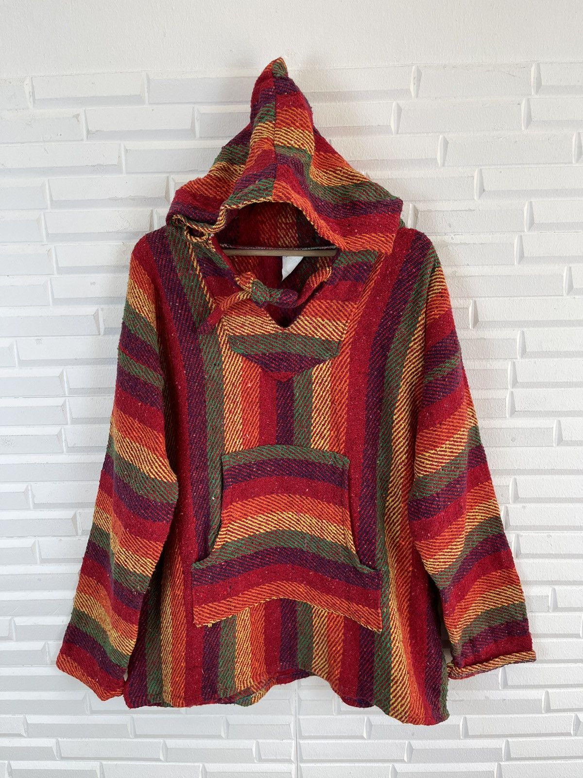 Striking Color Wool Knit Native Stripes Design