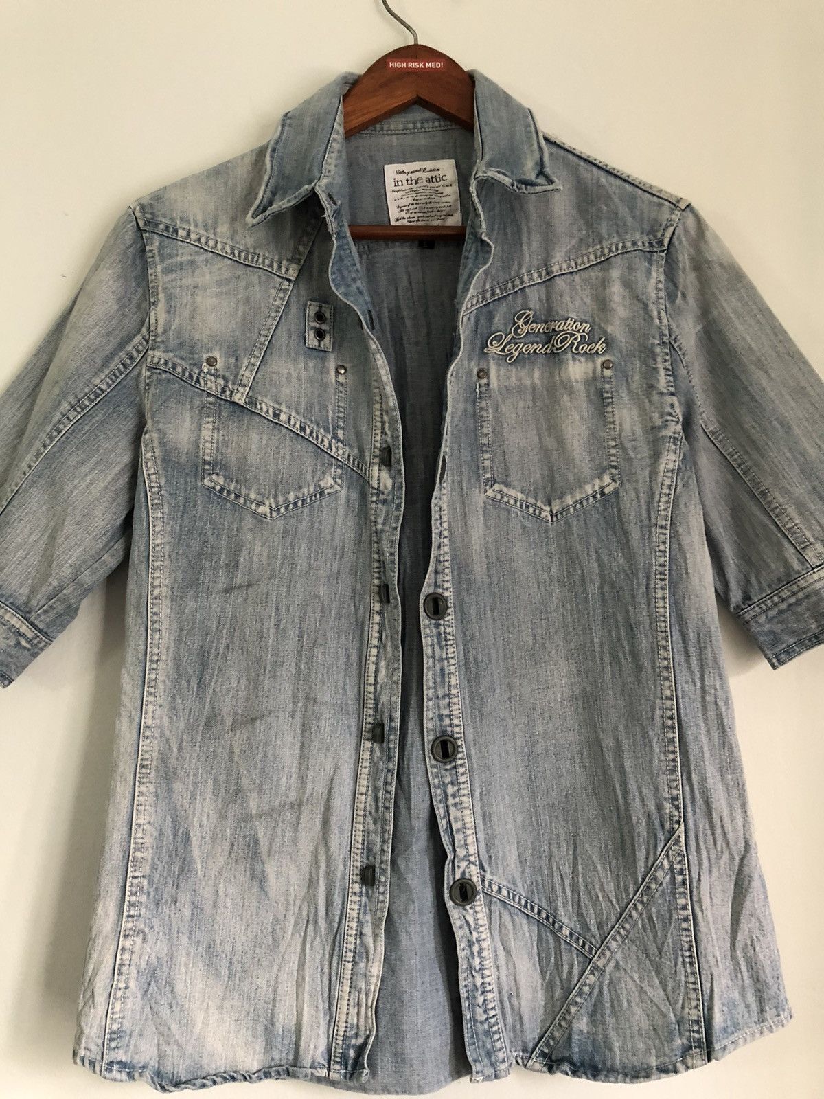 If Six Was Nine × In The Attic × Le Grande Bleu (L.G.B.) In the Attic poem denim shirt Size US L / EU 52-54 / 3 - 4 Thumbnail