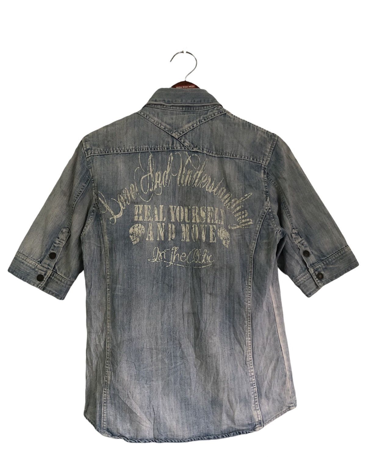 If Six Was Nine × In The Attic × Le Grande Bleu (L.G.B.) In the Attic poem denim shirt Size US L / EU 52-54 / 3 - 1 Thumbnail
