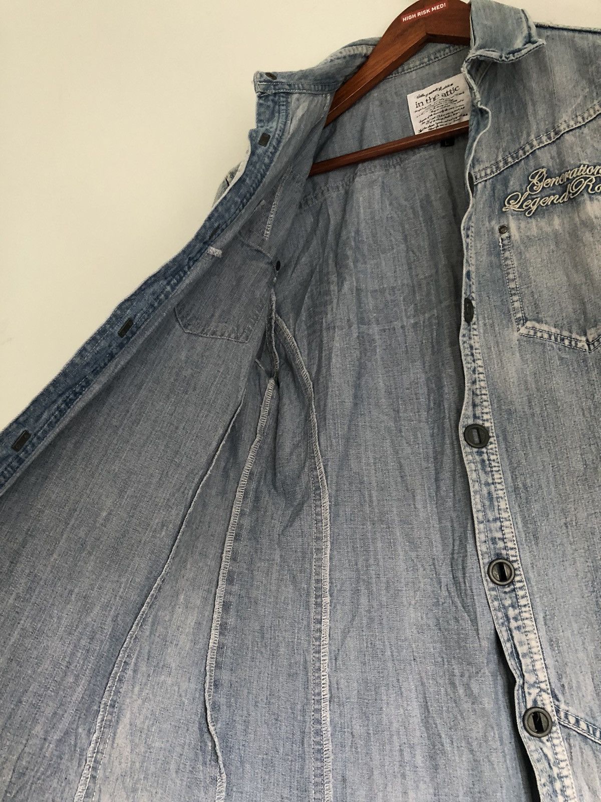 If Six Was Nine × In The Attic × Le Grande Bleu (L.G.B.) In the Attic poem denim shirt Size US L / EU 52-54 / 3 - 12 Thumbnail