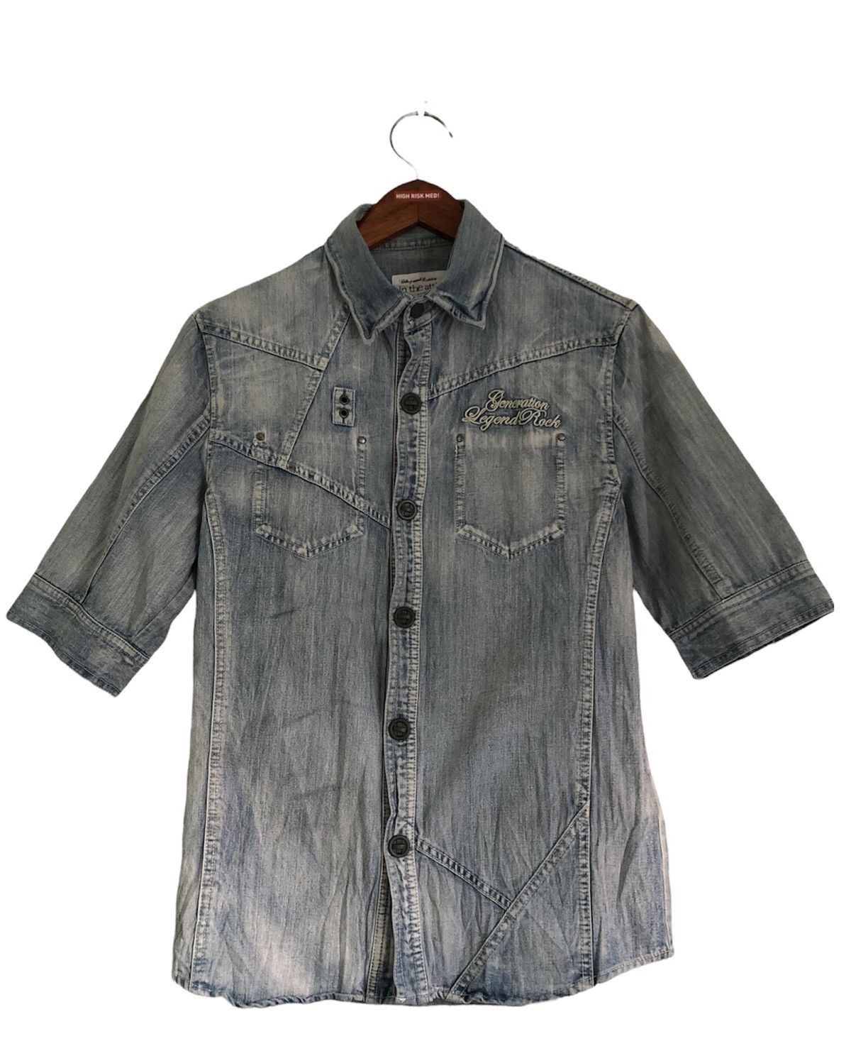 If Six Was Nine × In The Attic × Le Grande Bleu (L.G.B.) In the Attic poem denim shirt Size US L / EU 52-54 / 3 - 2 Thumbnail