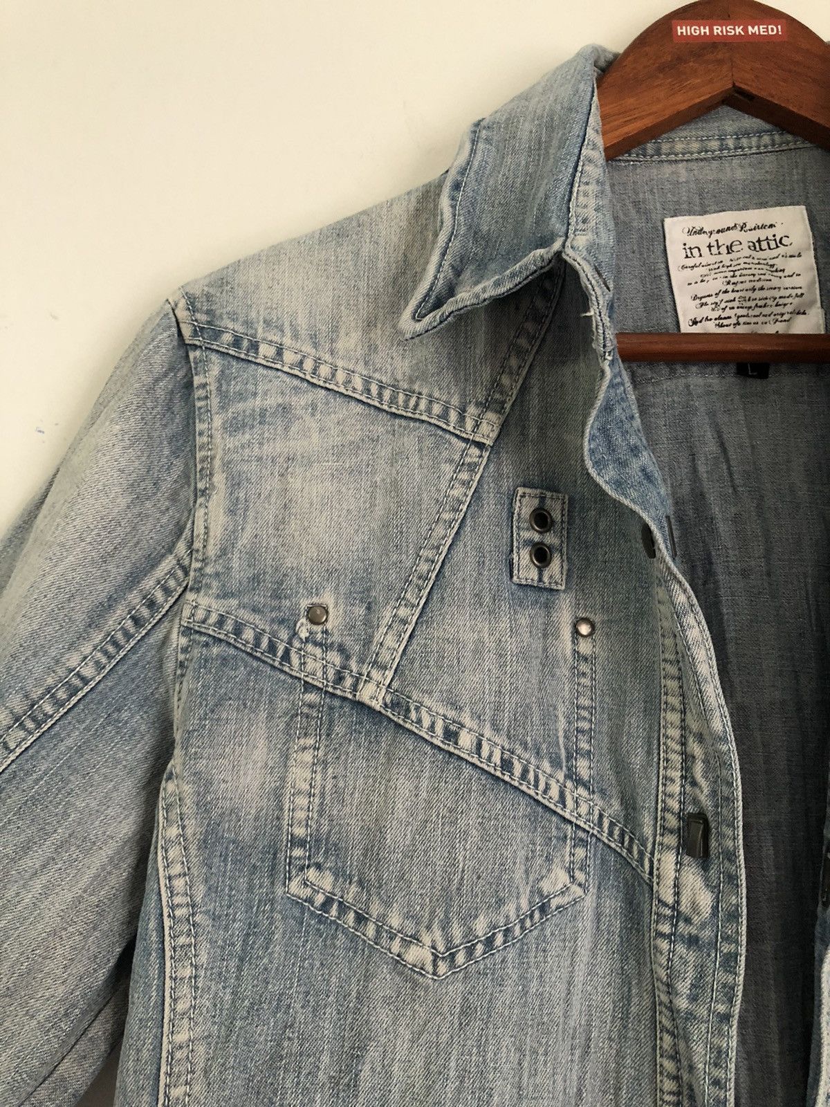 If Six Was Nine × In The Attic × Le Grande Bleu (L.G.B.) In the Attic poem denim shirt Size US L / EU 52-54 / 3 - 10 Thumbnail