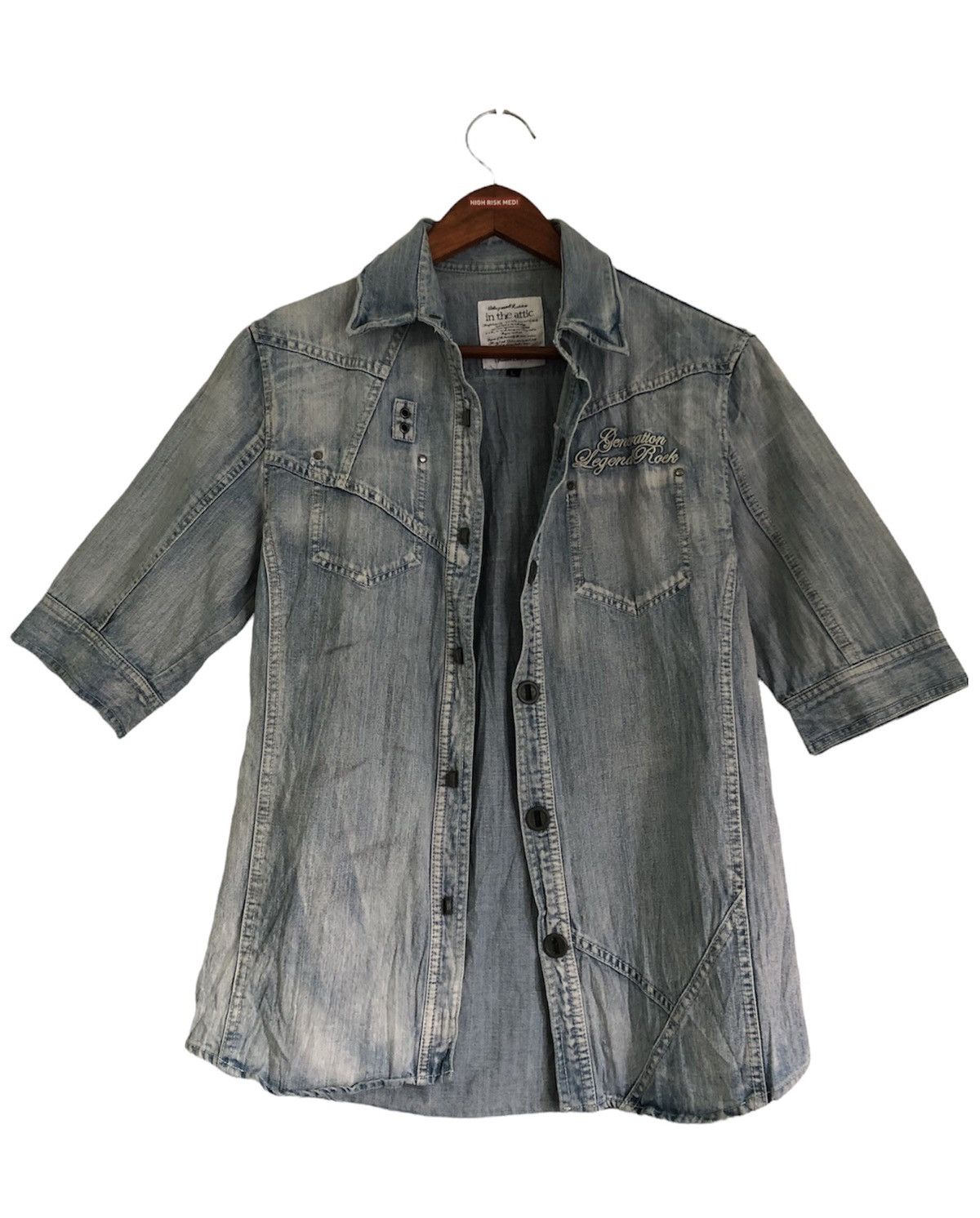 If Six Was Nine × In The Attic × Le Grande Bleu (L.G.B.) In the Attic poem denim shirt Size US L / EU 52-54 / 3 - 3 Thumbnail