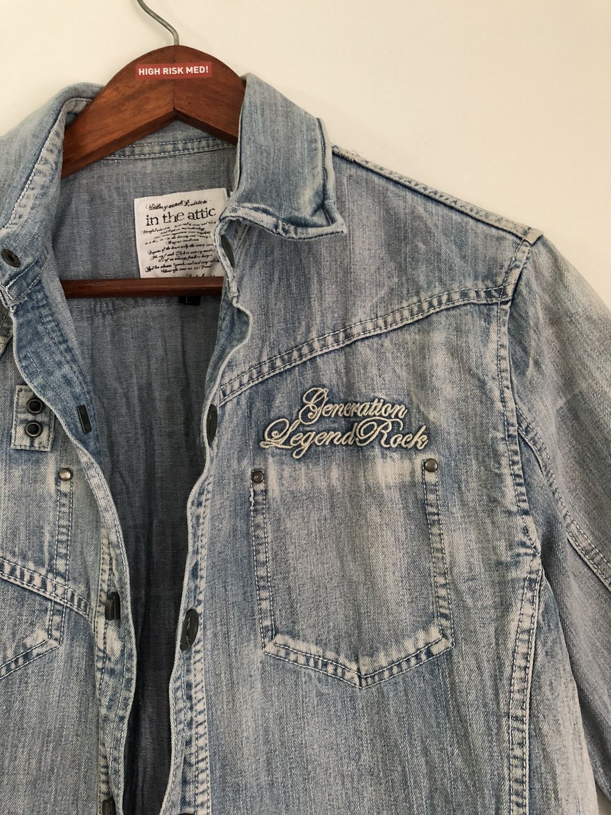 If Six Was Nine × In The Attic × Le Grande Bleu (L.G.B.) In the Attic poem denim shirt Size US L / EU 52-54 / 3 - 8 Thumbnail