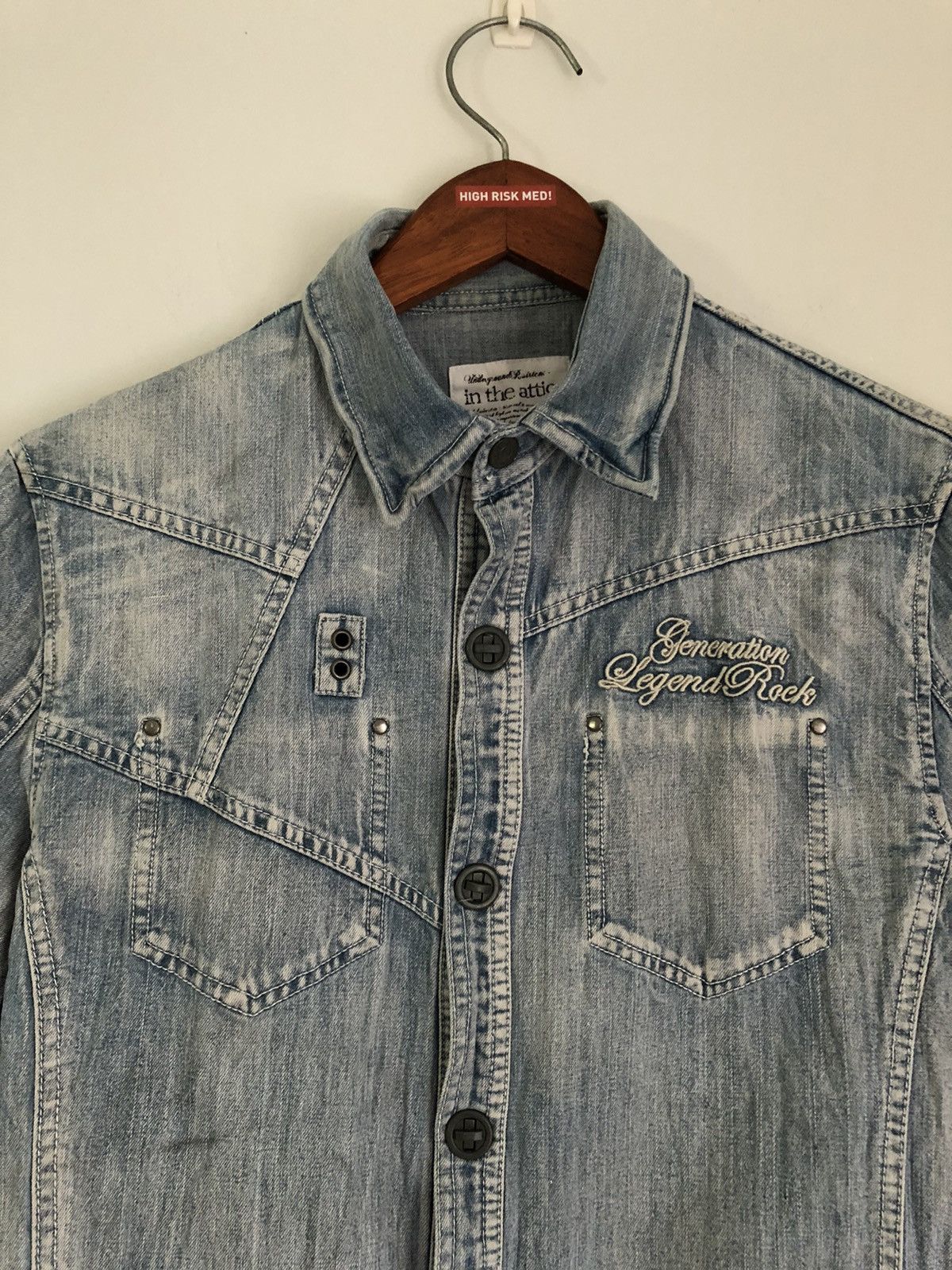 If Six Was Nine × In The Attic × Le Grande Bleu (L.G.B.) In the Attic poem denim shirt Size US L / EU 52-54 / 3 - 15 Thumbnail