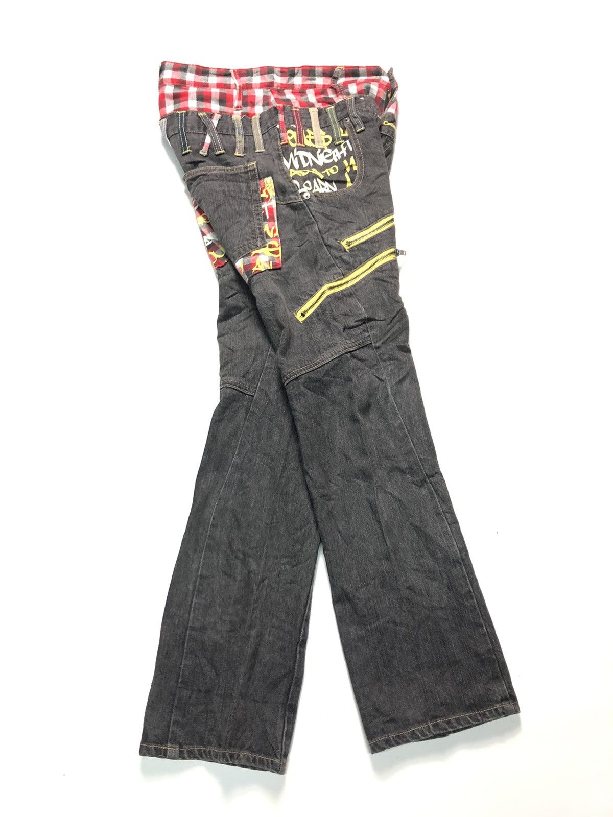 Japanese Brand ANT FUI CHEKED UNION JACK DOUBLE WAIST DISTRESSED DENIM Size US 30 / EU 46 - 11 Thumbnail