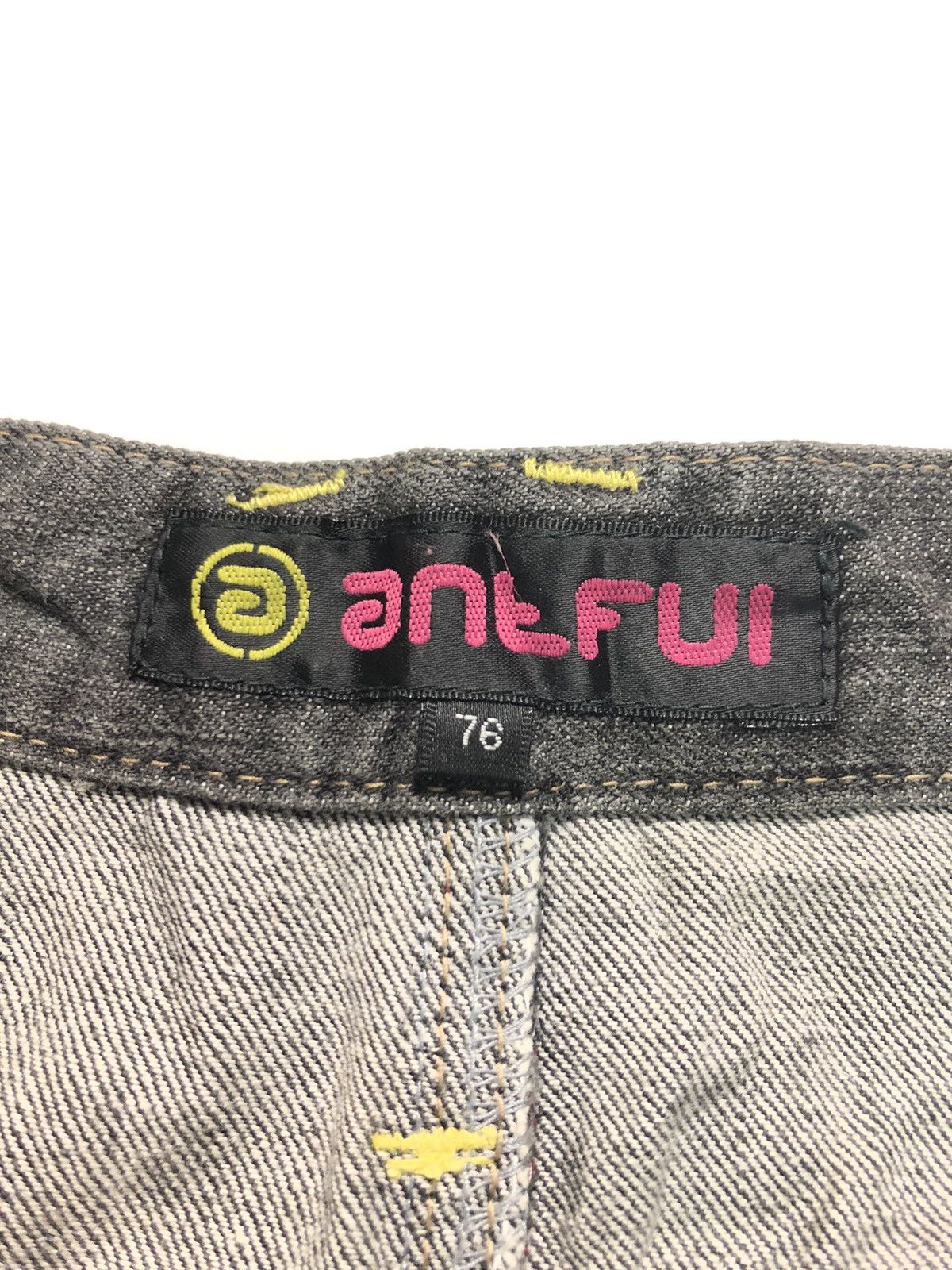 Japanese Brand ANT FUI CHEKED UNION JACK DOUBLE WAIST DISTRESSED DENIM Size US 30 / EU 46 - 5 Thumbnail