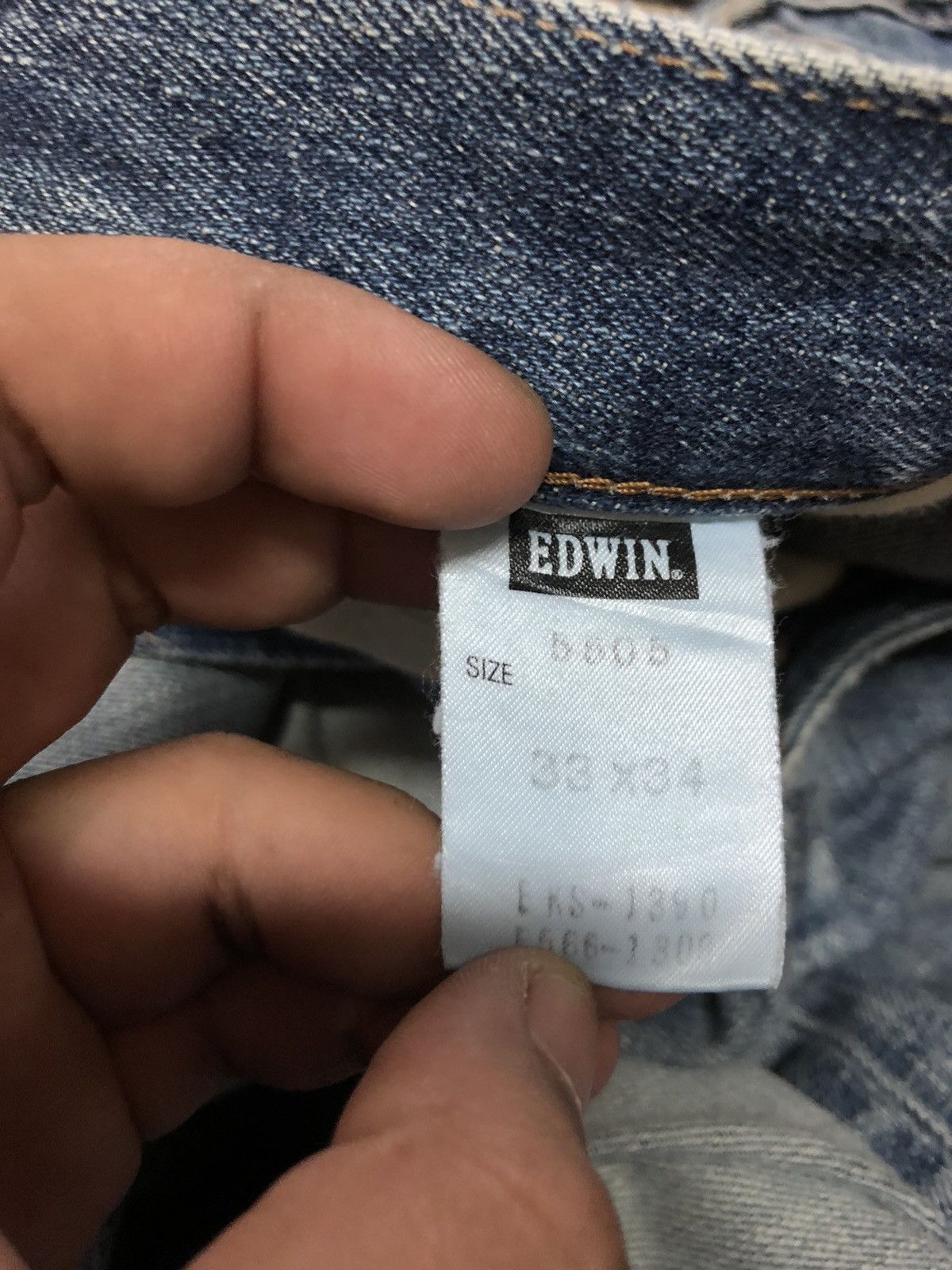 Edwin × Vintage VINTAGE SELVEDGE EDWIN 505x BLUE WASH DISTRESSED DENIM Size US 33 - 7 Thumbnail