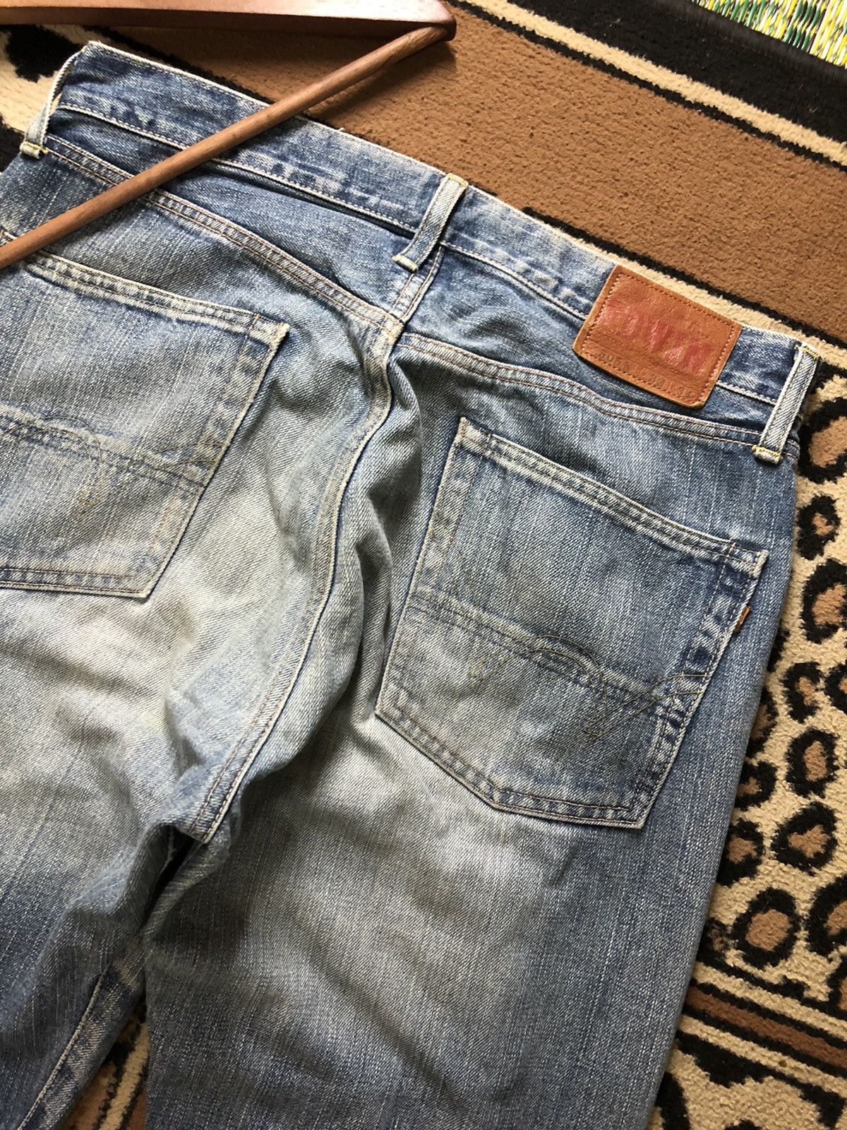 Edwin × Vintage VINTAGE SELVEDGE EDWIN 505x BLUE WASH DISTRESSED DENIM Size US 33 - 10 Thumbnail