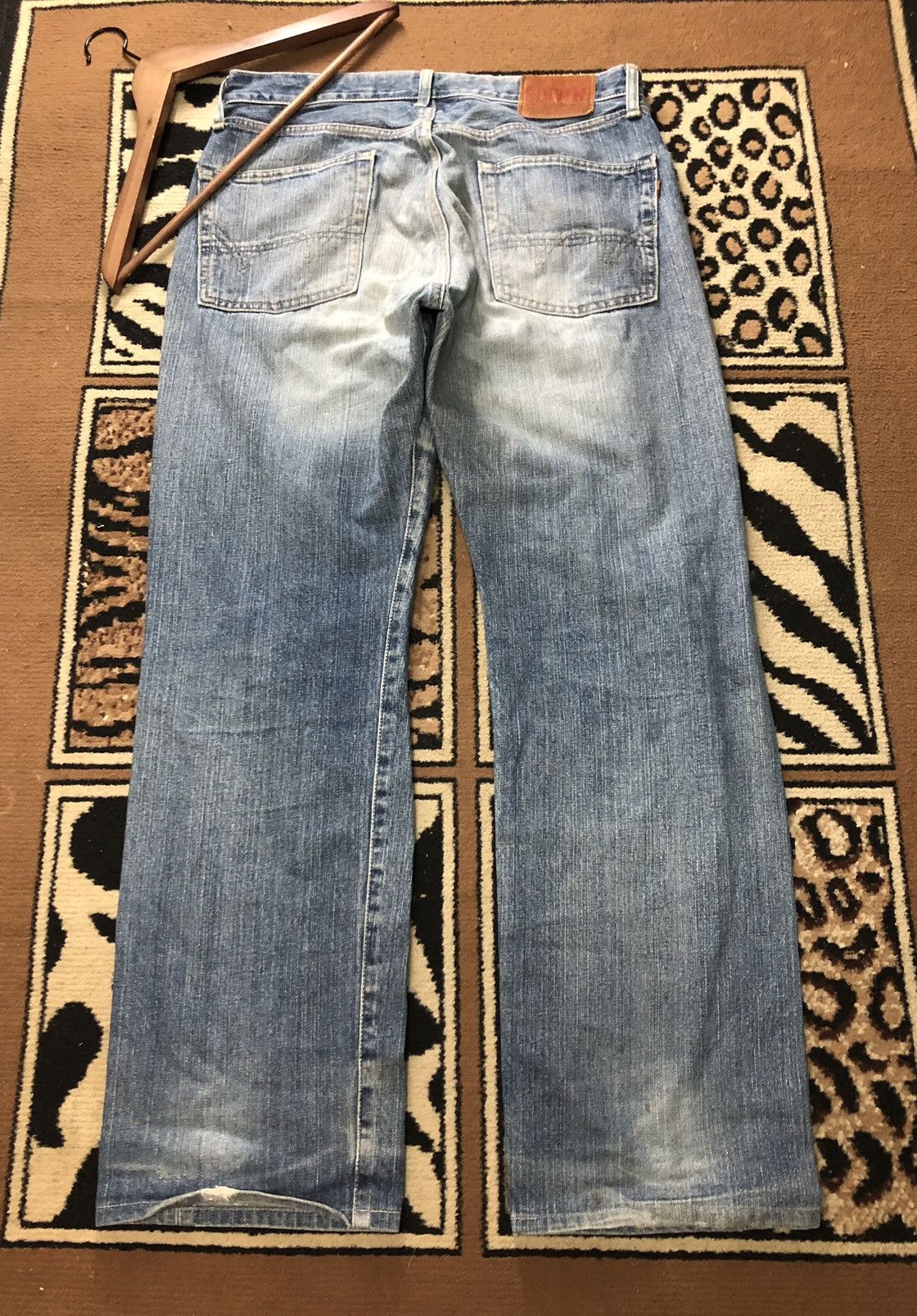 Edwin × Vintage VINTAGE SELVEDGE EDWIN 505x BLUE WASH DISTRESSED DENIM Size US 33 - 9 Thumbnail