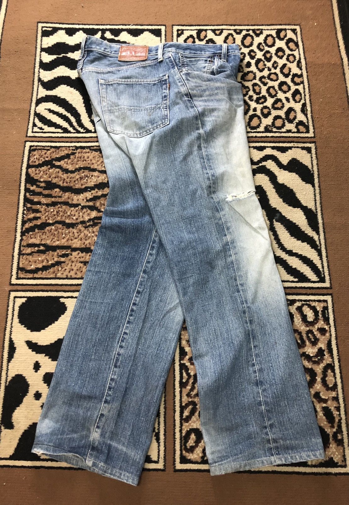 Edwin × Vintage VINTAGE SELVEDGE EDWIN 505x BLUE WASH DISTRESSED DENIM Size US 33 - 14 Thumbnail