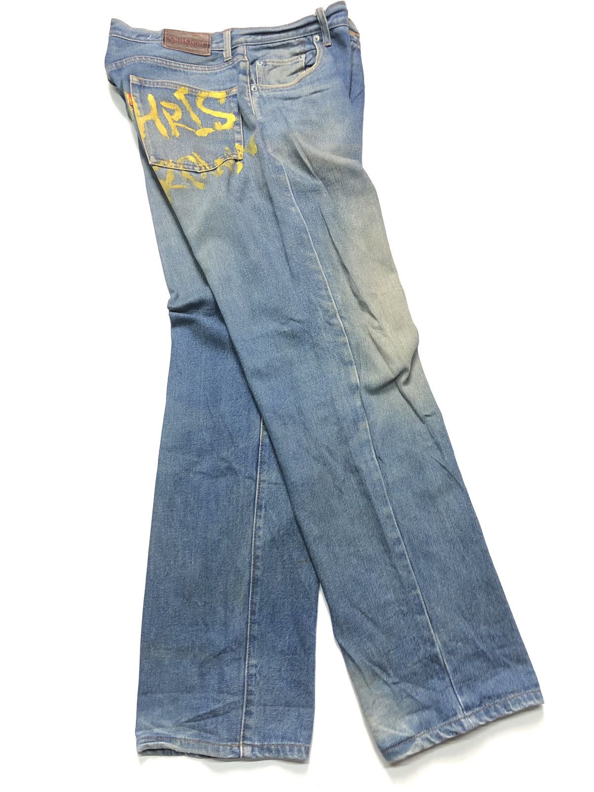 Japanese Brand OUT GEAR DISTRESSED ART PAINTING CHRIS BROWN BACK Size US 33 - 12 Thumbnail