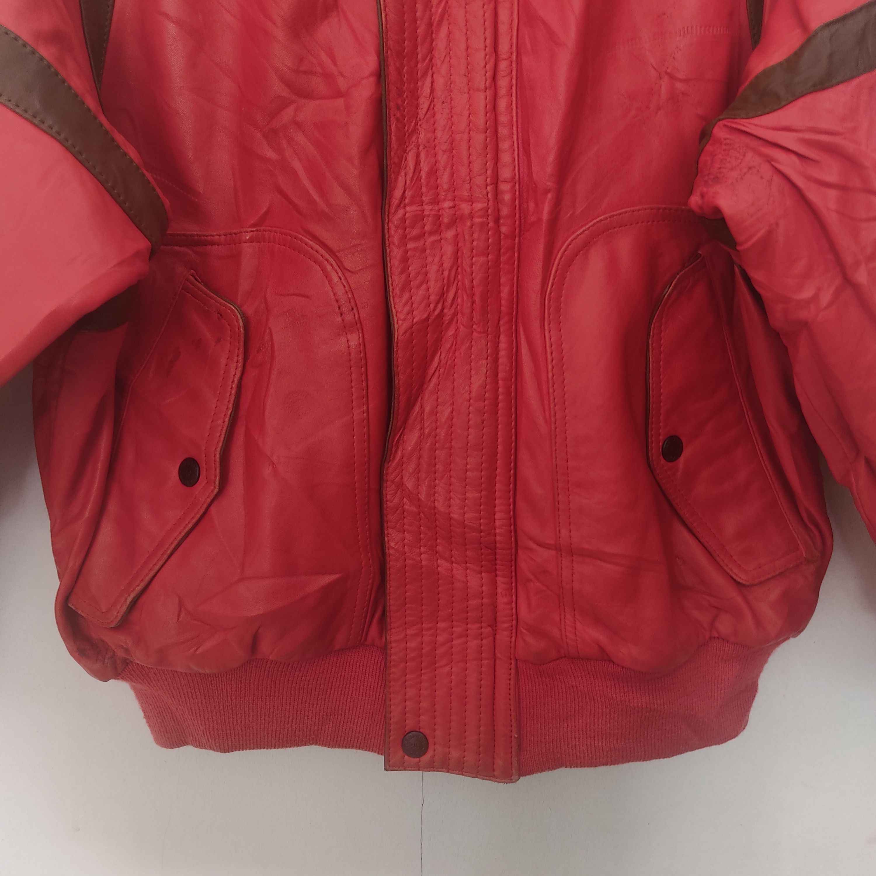 Leather Vintage Pia Sport Bomber Styles Leather Red Jacket Size US XL / EU 56 / 4 - 4 Thumbnail