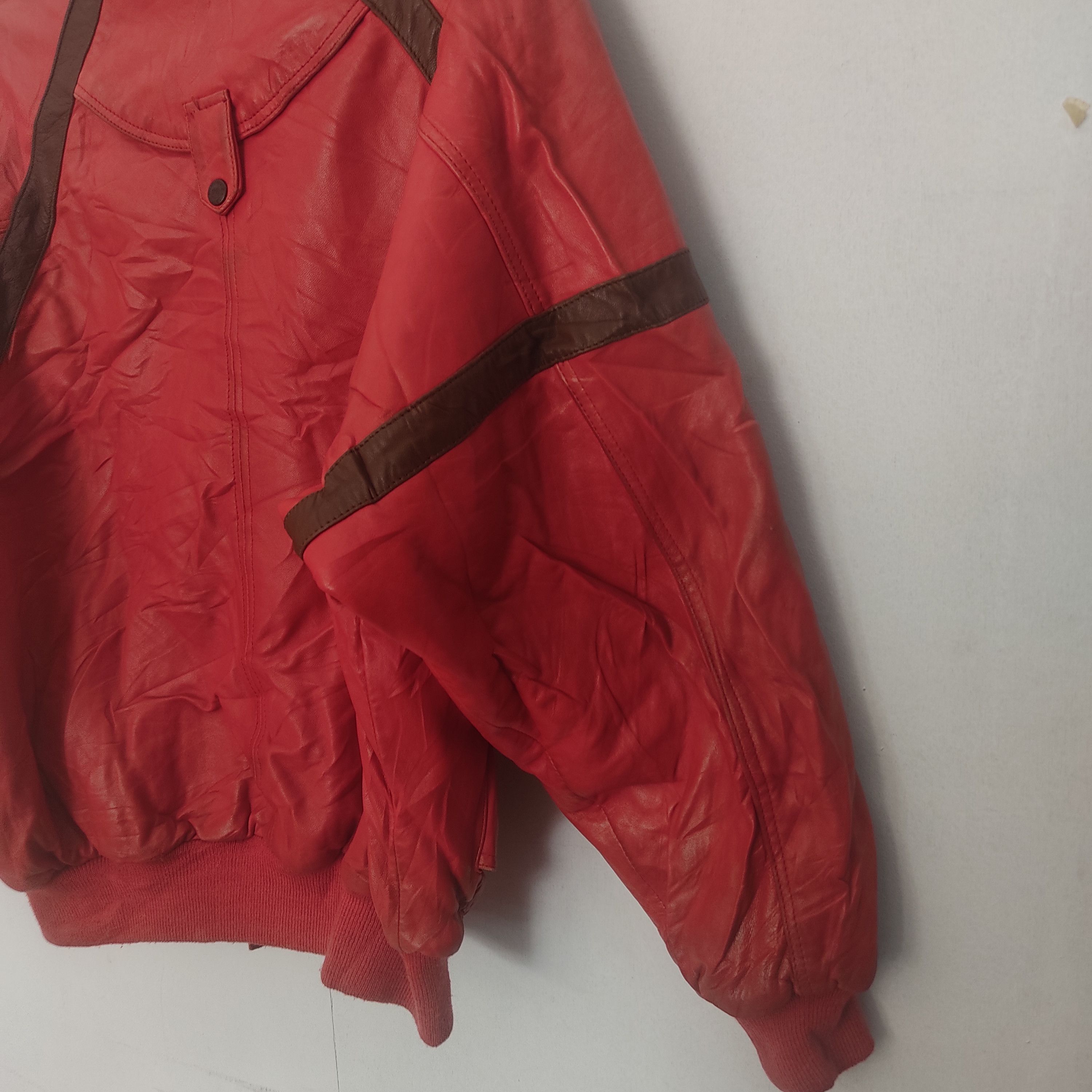 Leather Vintage Pia Sport Bomber Styles Leather Red Jacket Size US XL / EU 56 / 4 - 14 Thumbnail