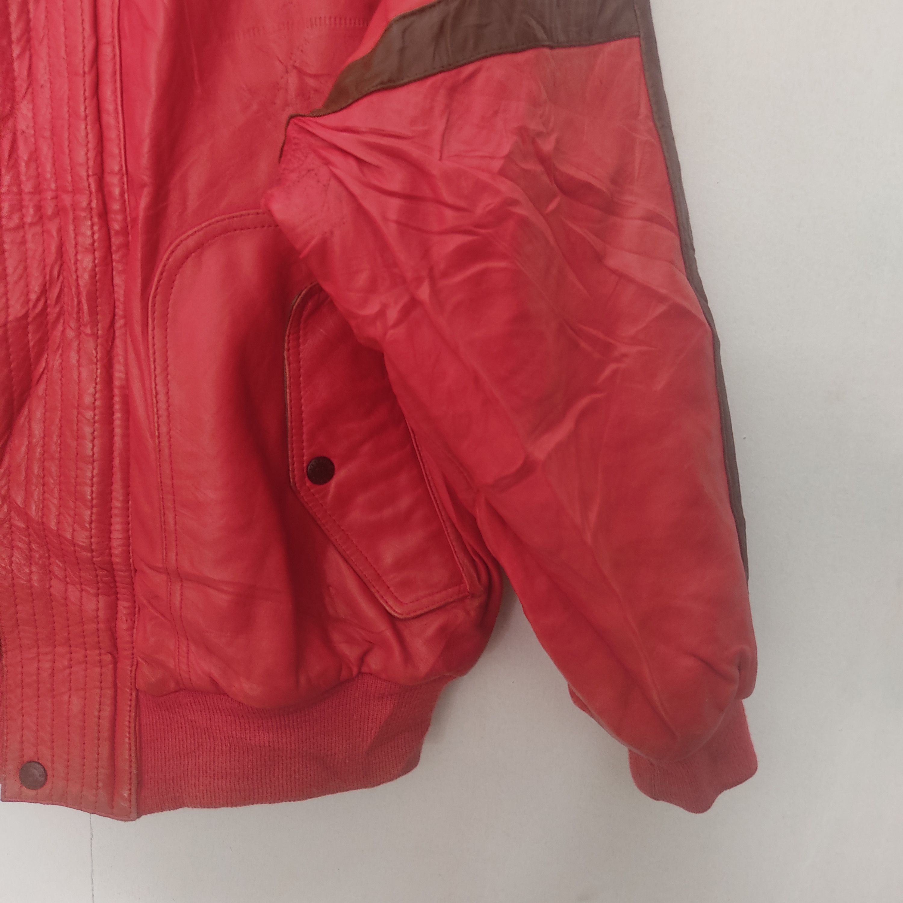 Leather Vintage Pia Sport Bomber Styles Leather Red Jacket Size US XL / EU 56 / 4 - 8 Thumbnail