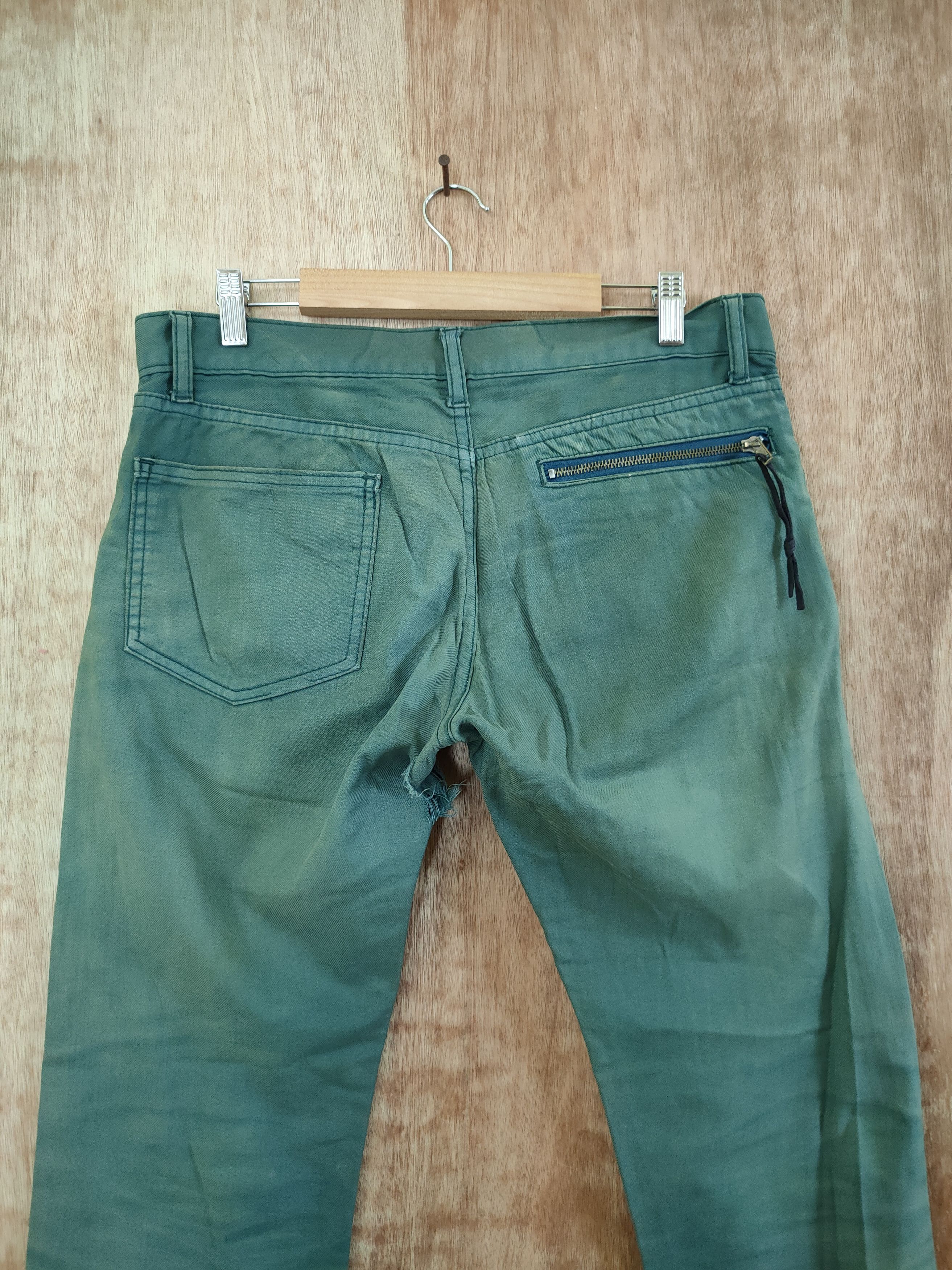Japanese Brand DL Japan multizipper green faded denim cargo pants #46-253T Size US 32 / EU 48 - 8 Thumbnail