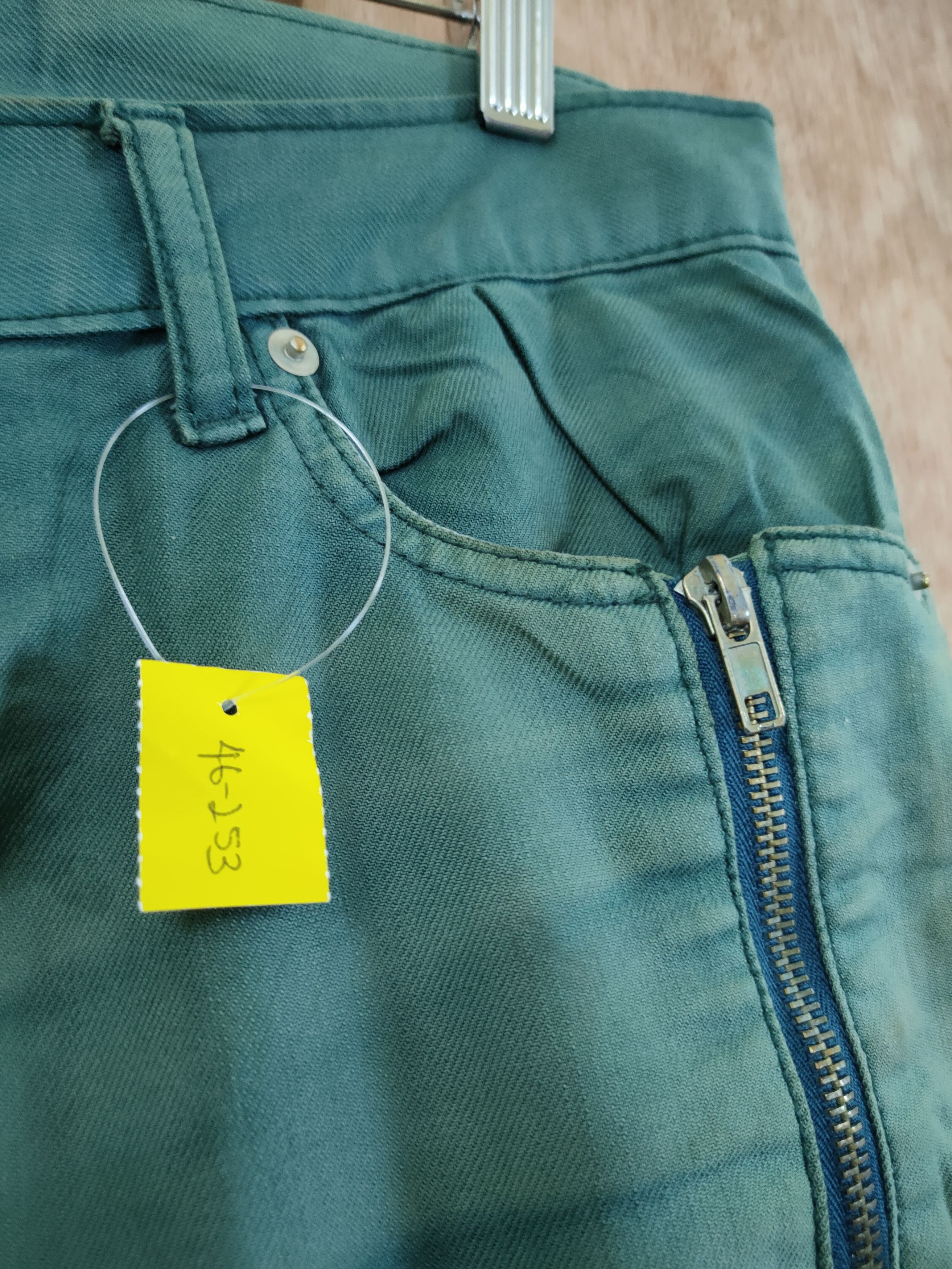 Japanese Brand DL Japan multizipper green faded denim cargo pants #46-253T Size US 32 / EU 48 - 4 Thumbnail