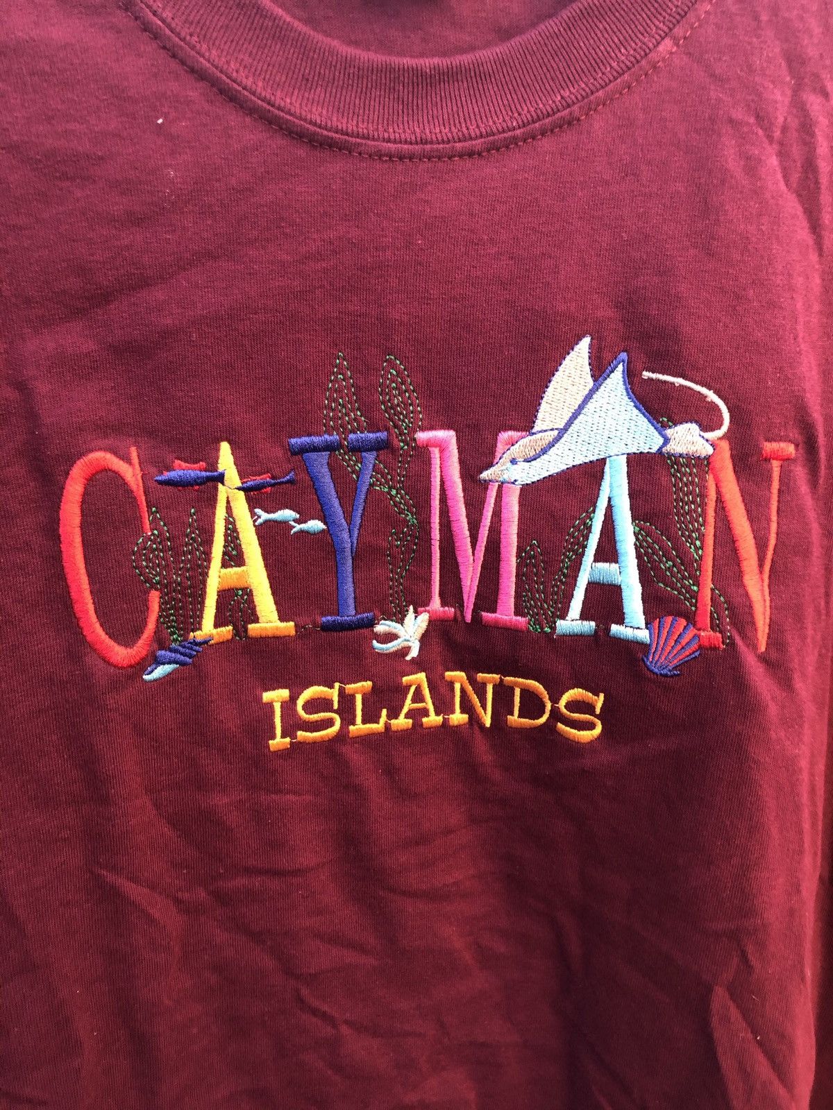Gildan × Vacation × Vintage Burgundy Grand Cayman Islands Tee Size US L / EU 52-54 / 3 - 2 Thumbnail