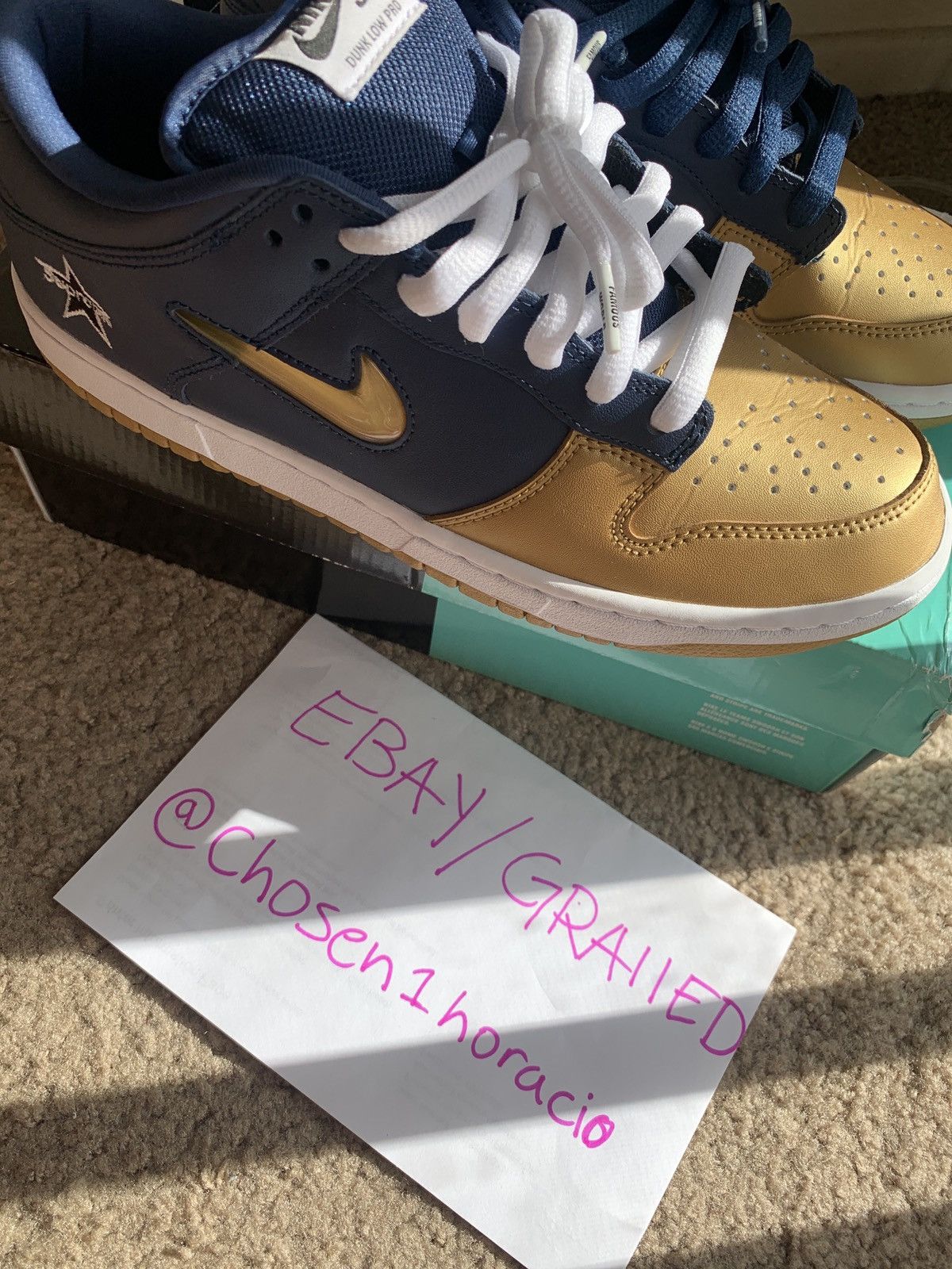 Nike × Supreme Nike SB Dunk Low Supreme Jewel OG 8mens Size US 8 / EU 41 - 2 Thumbnail