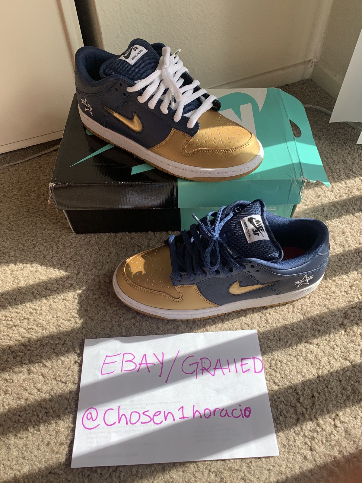 Nike × Supreme Nike SB Dunk Low Supreme Jewel OG 8mens Size US 8 / EU 41 - 1 Thumbnail