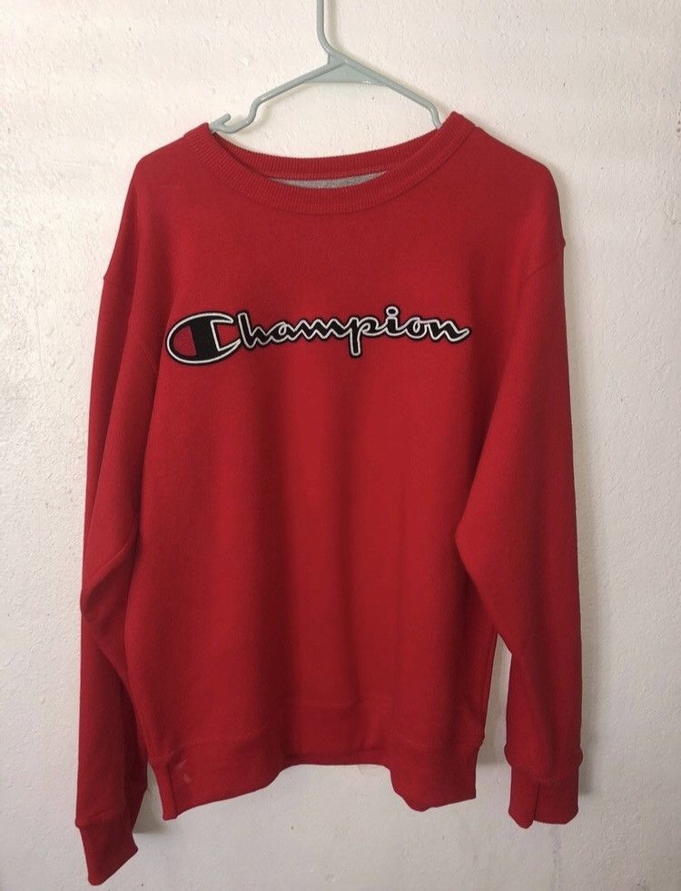 Champion Red Champion Logo Crewneck Size US M / EU 48-50 / 2 - 1 Thumbnail