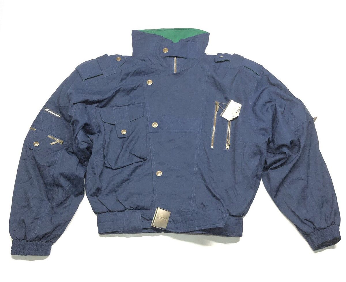 image of Vintage Roberta Tonini Ski Bomber Jacket in Blue, Men's (Size Large)
