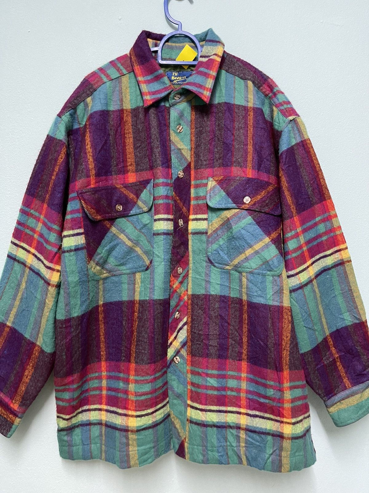 Vintage VINTAGE FLANNEL WOOL NEON STREETFASHION WINTER Size US XL / EU 56 / 4 - 2 Thumbnail