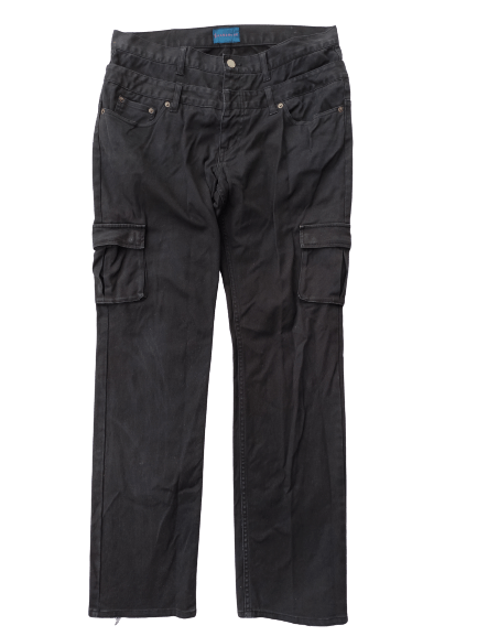 RAGEBLUE 🔥 Double waist Rage Blue Cargo pants superblack Size US 33 - 1 Thumbnail