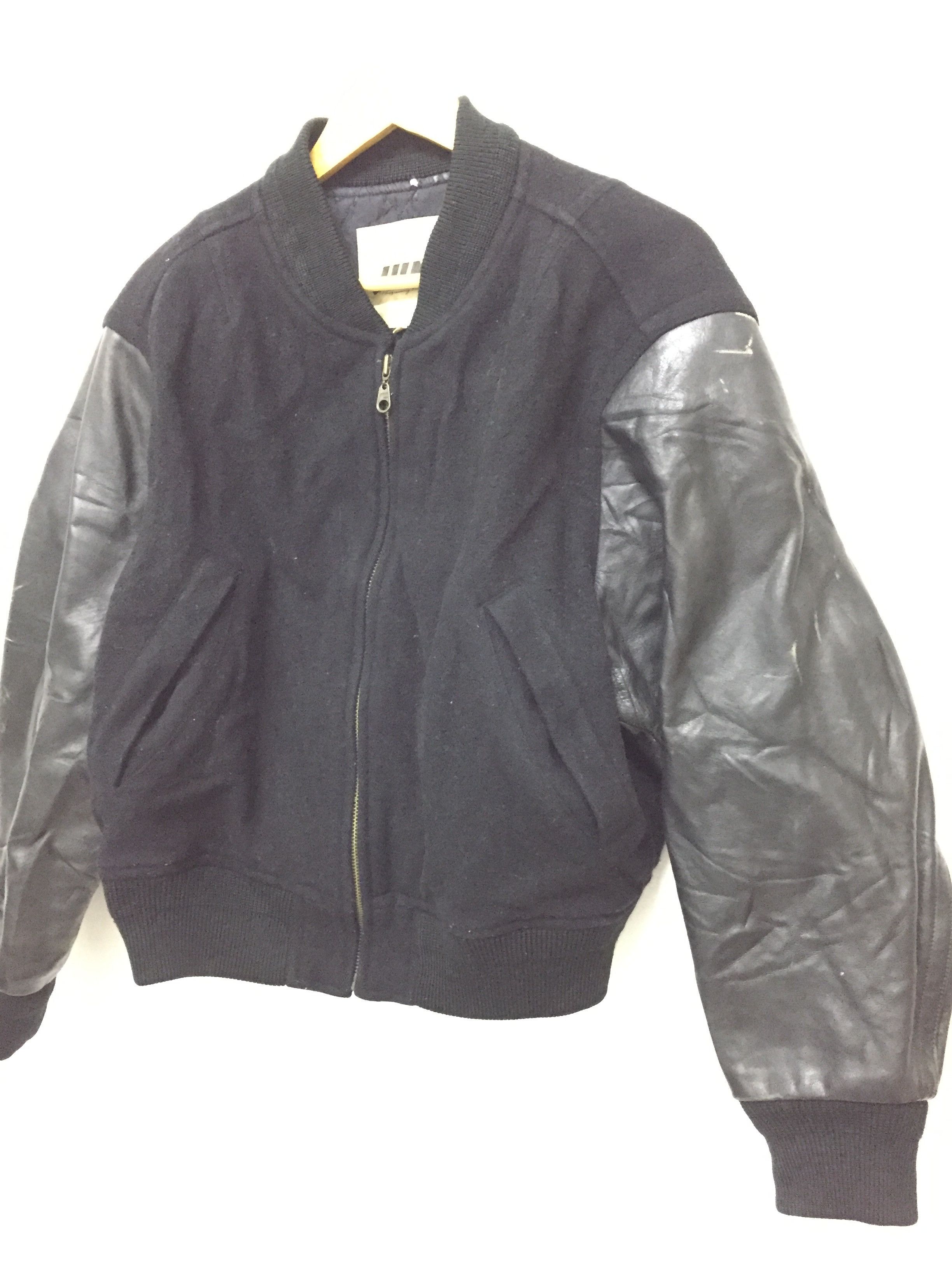 Japanese Brand 90's JUN MEN Leather varsity Bomber jacket Size US M / EU 48-50 / 2 - 7 Thumbnail