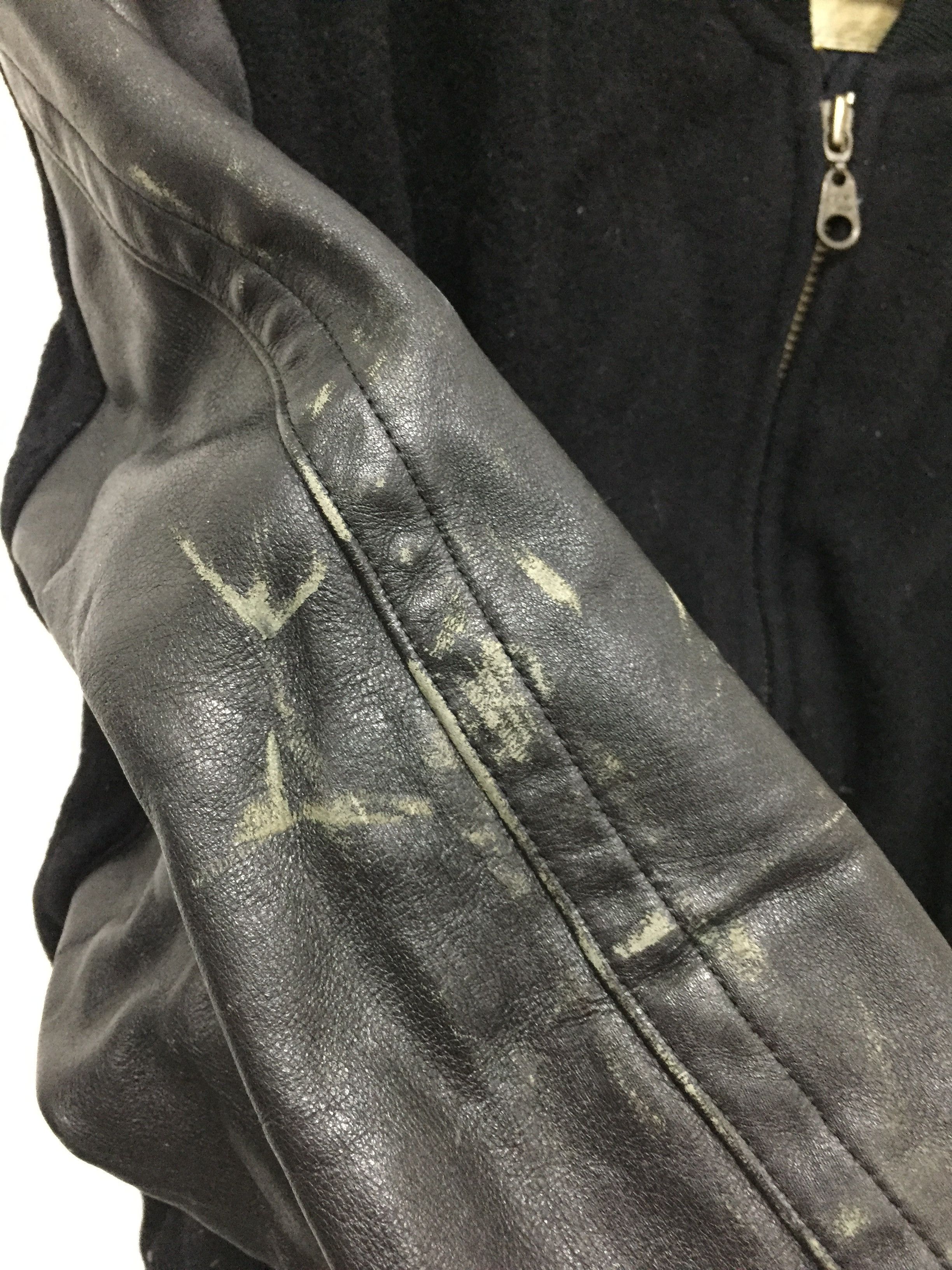 Japanese Brand 90's JUN MEN Leather varsity Bomber jacket Size US M / EU 48-50 / 2 - 10 Thumbnail