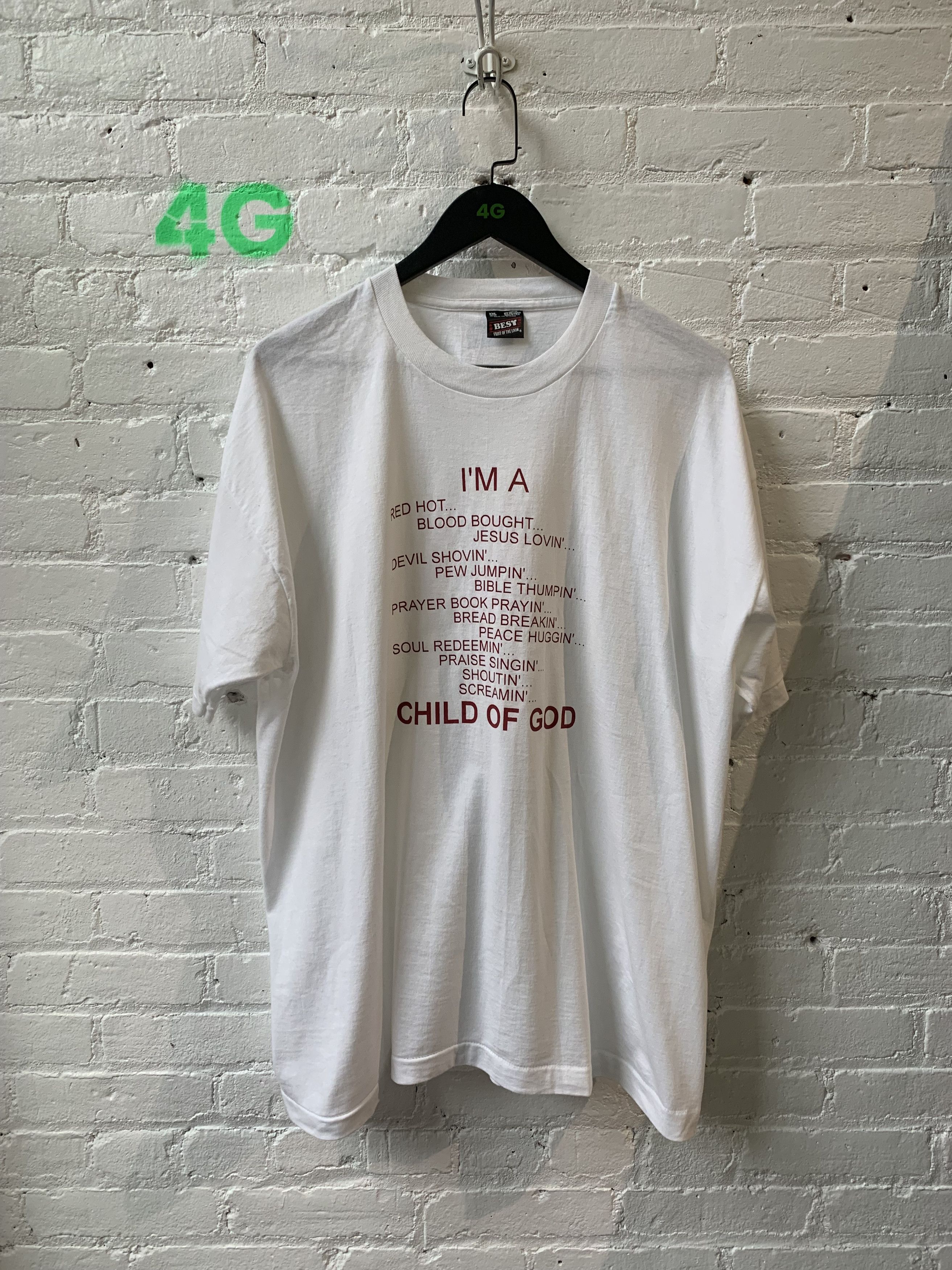 image of Vintage Child Of God Tee Size Xxl in White, Men's