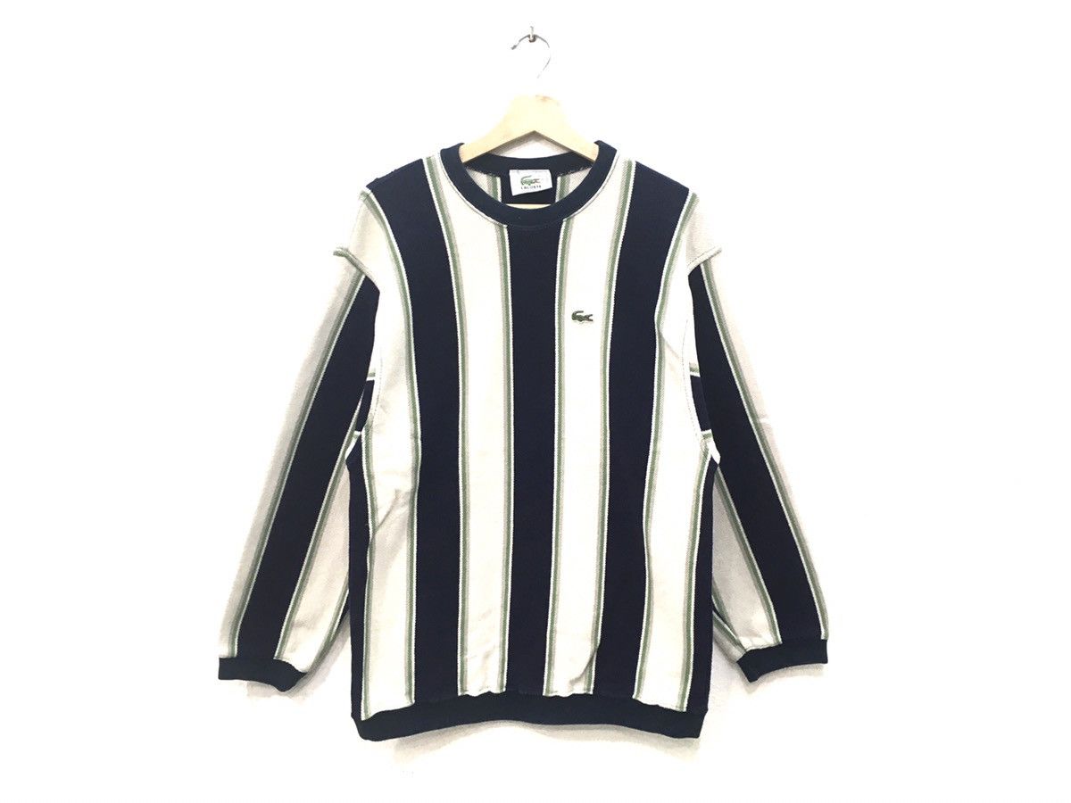 Lacoste Vintage LACOSTE stripes made in france sweatshirt crew neck Size US M / EU 48-50 / 2 - 1 Thumbnail