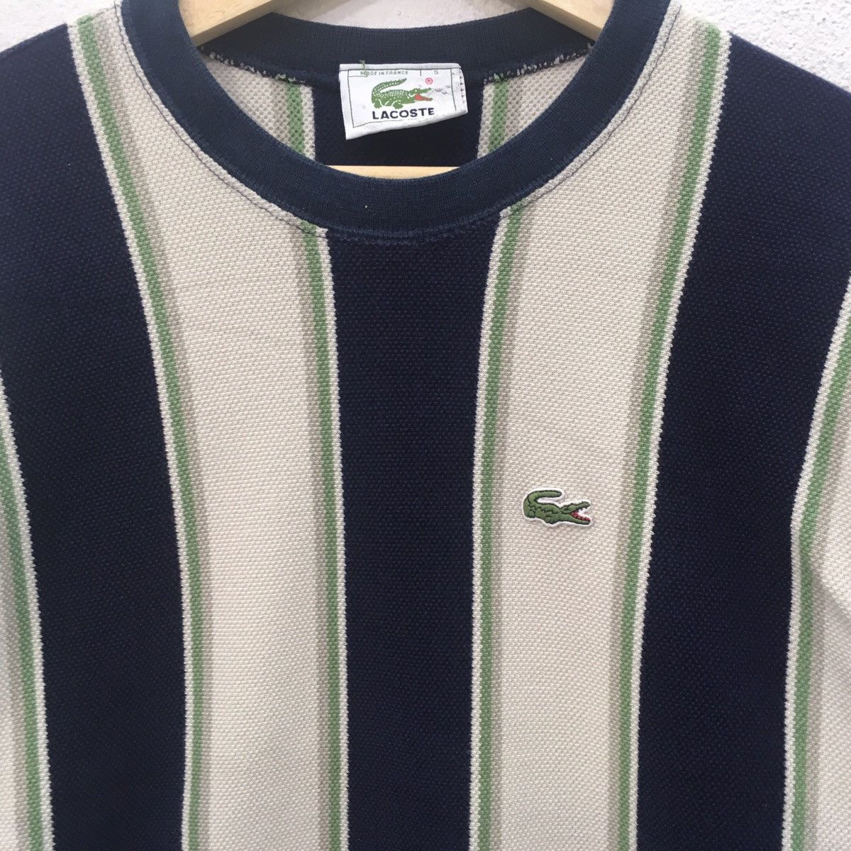 Lacoste Vintage LACOSTE stripes made in france sweatshirt crew neck Size US M / EU 48-50 / 2 - 3 Thumbnail