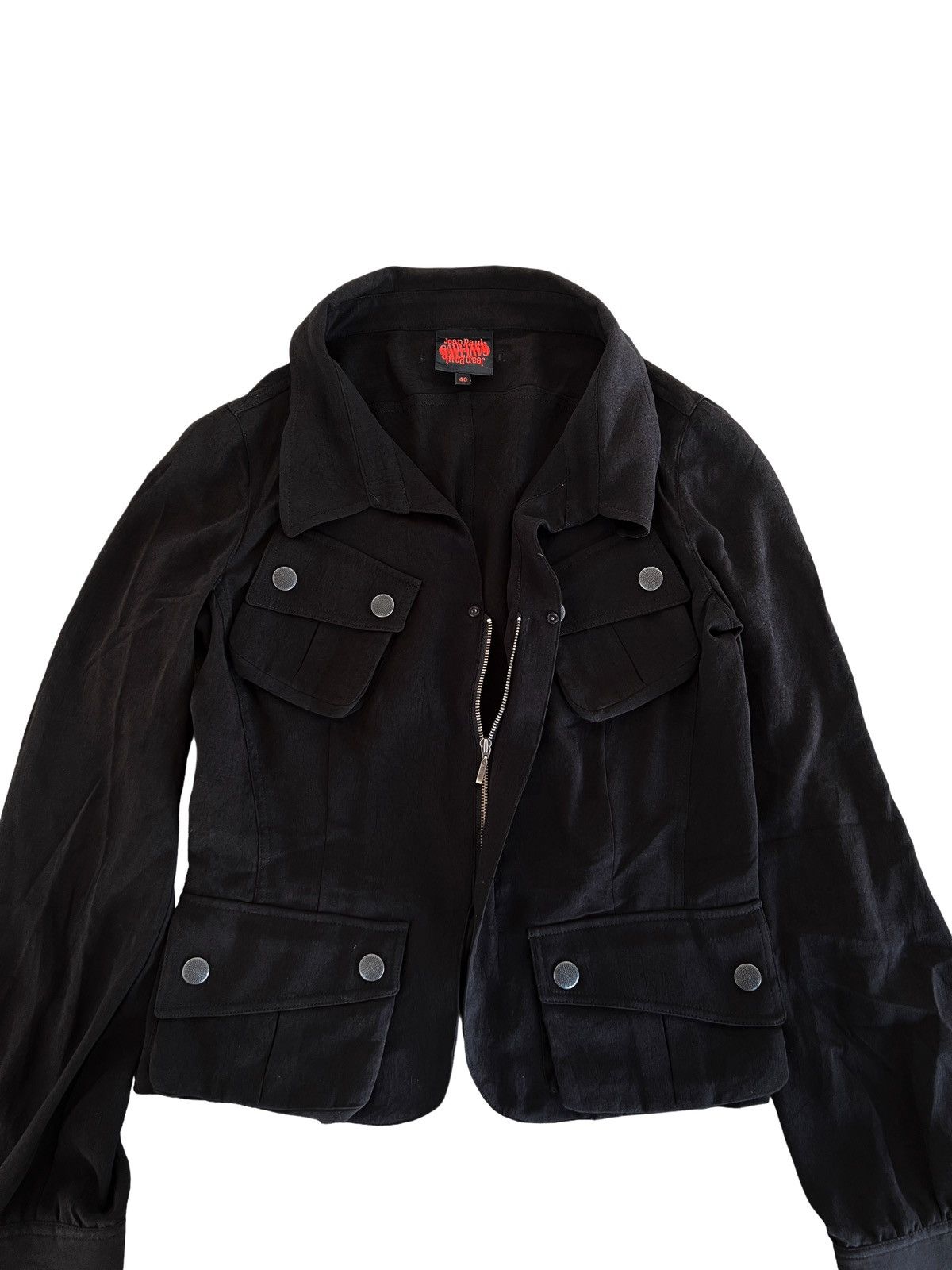 JPG Jean Paul Gaultier Crop Light Zipper Military Jacket