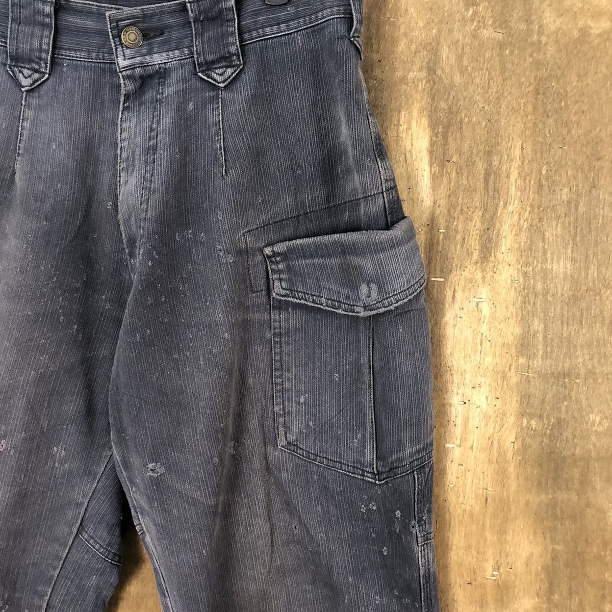 Japanese Brand Japanese Brand Blue Cargo thrashed distressed pants #6251 Size US 28 / EU 44 - 5 Thumbnail