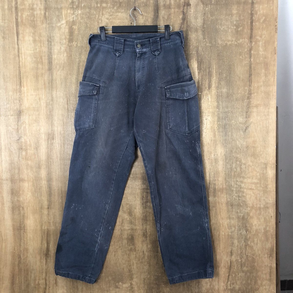Japanese Brand Blue Cargo thrashed distressed pants #6251